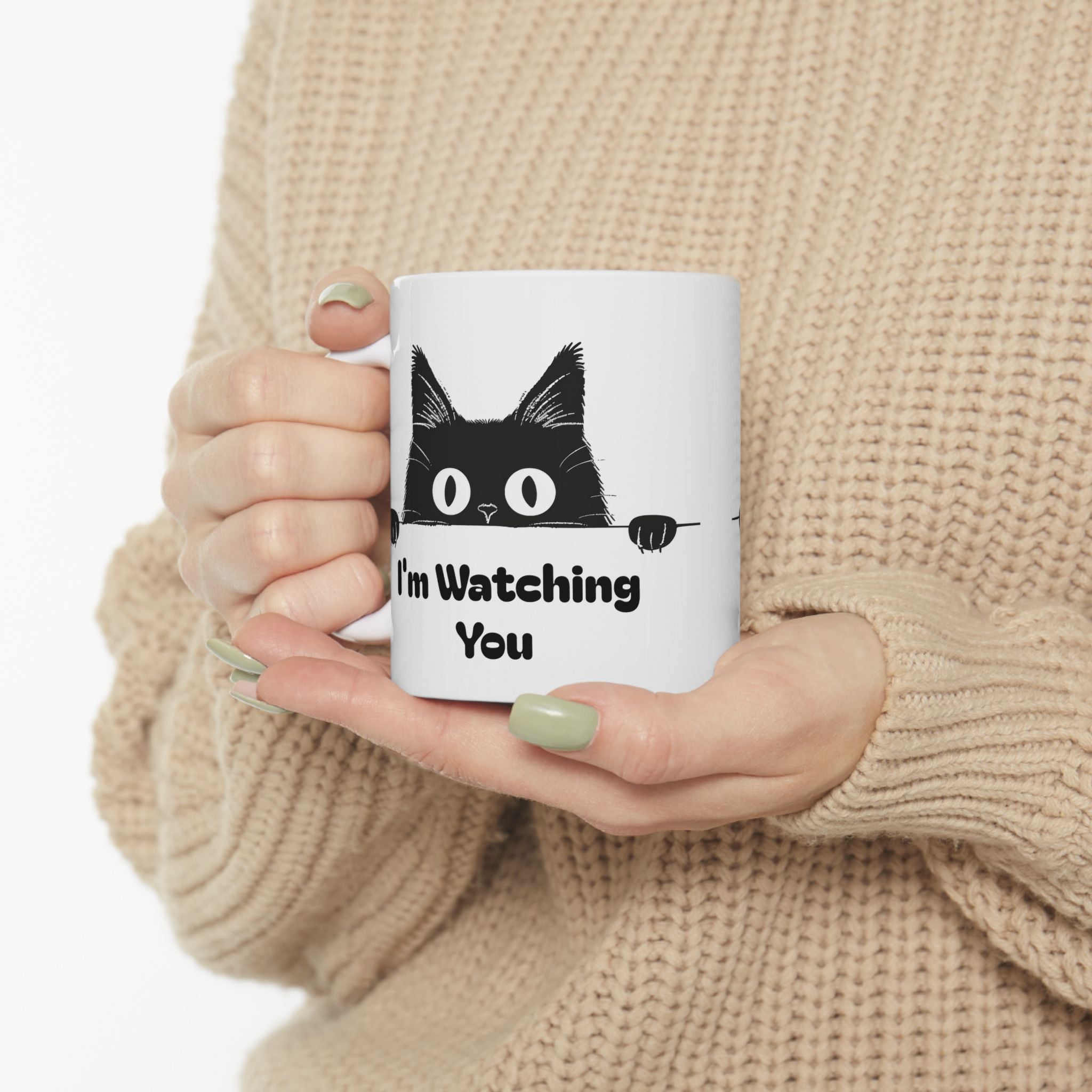 Cat Watching You Coffee Mug