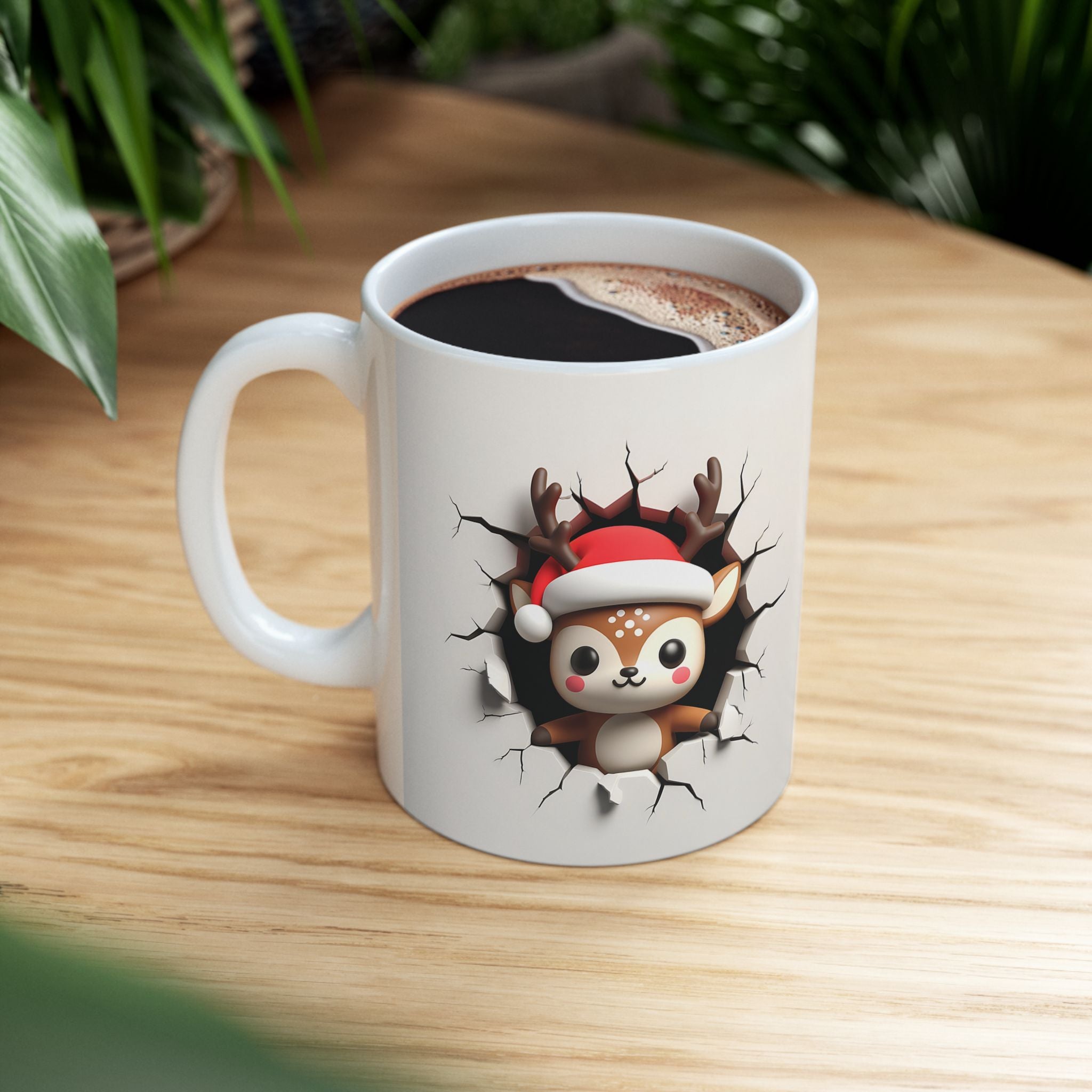 Funny Christmas Reindeer Mug 3-D