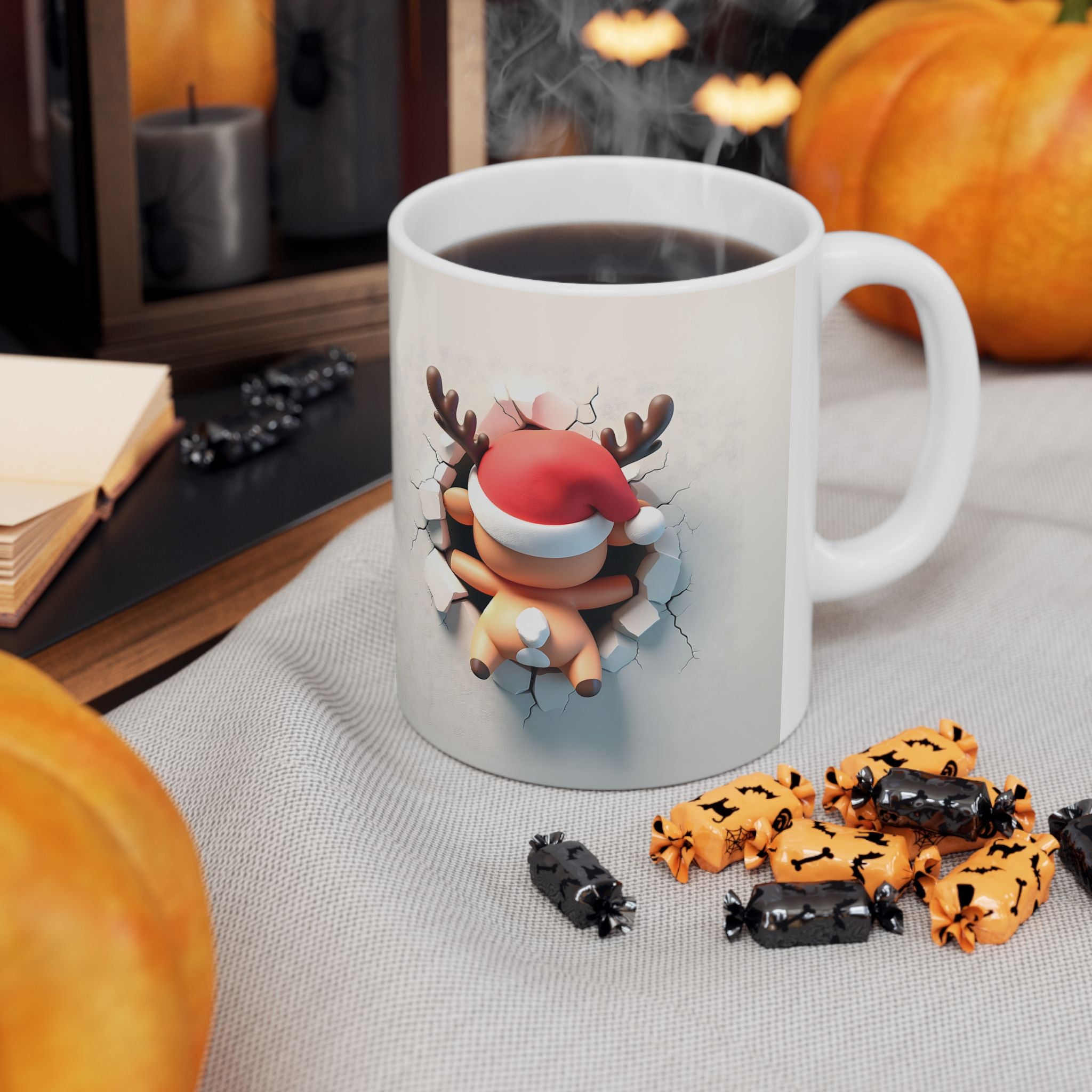 Funny Christmas Reindeer Mug 3-D