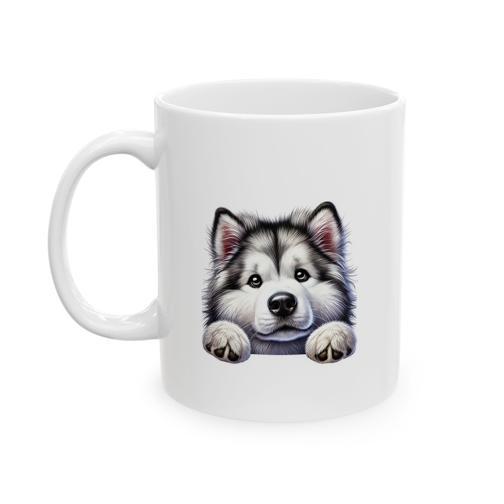 Peeking Dog Husky Mug