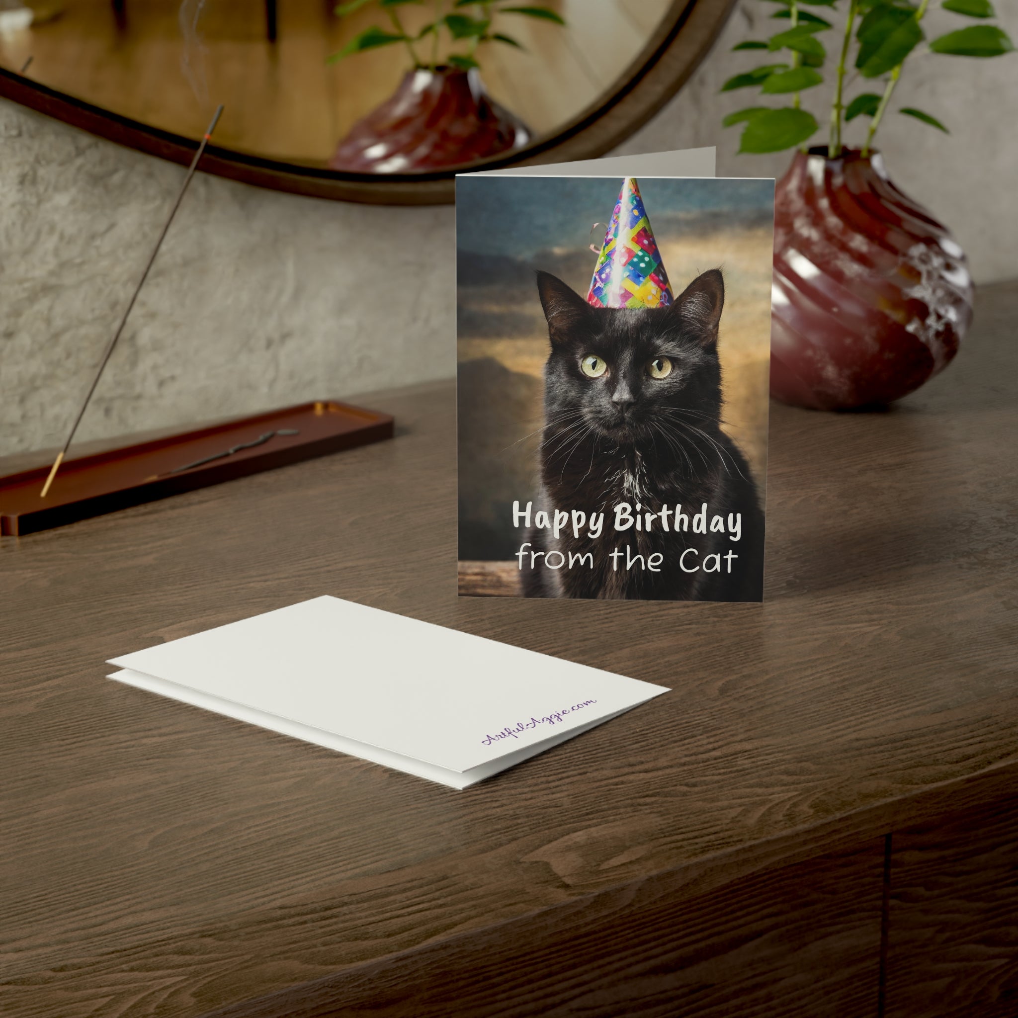 Greeting Card - Funny Happy Birthday Card from the Cat