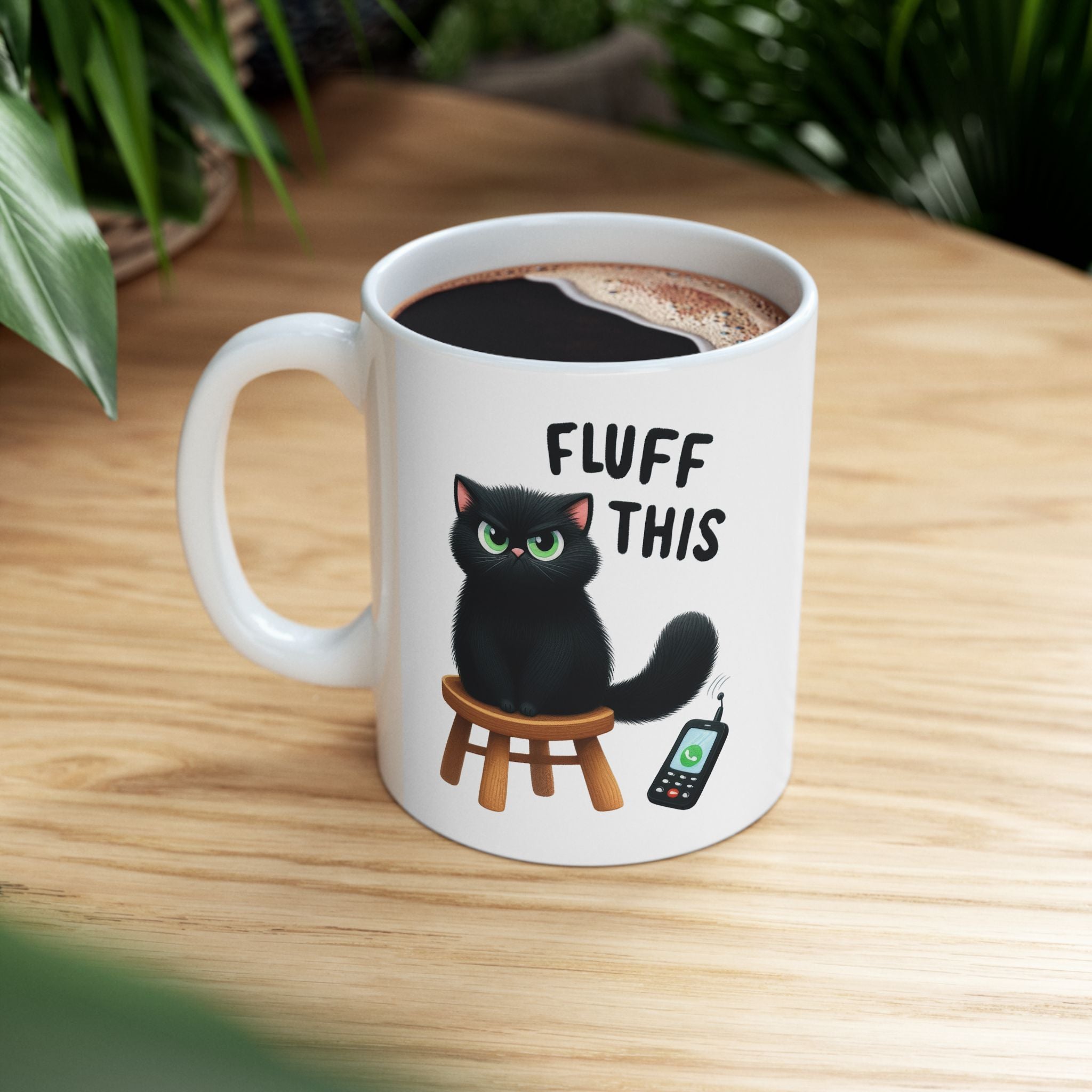 Funny Grumpy Cat Fluff This Coffee Mug