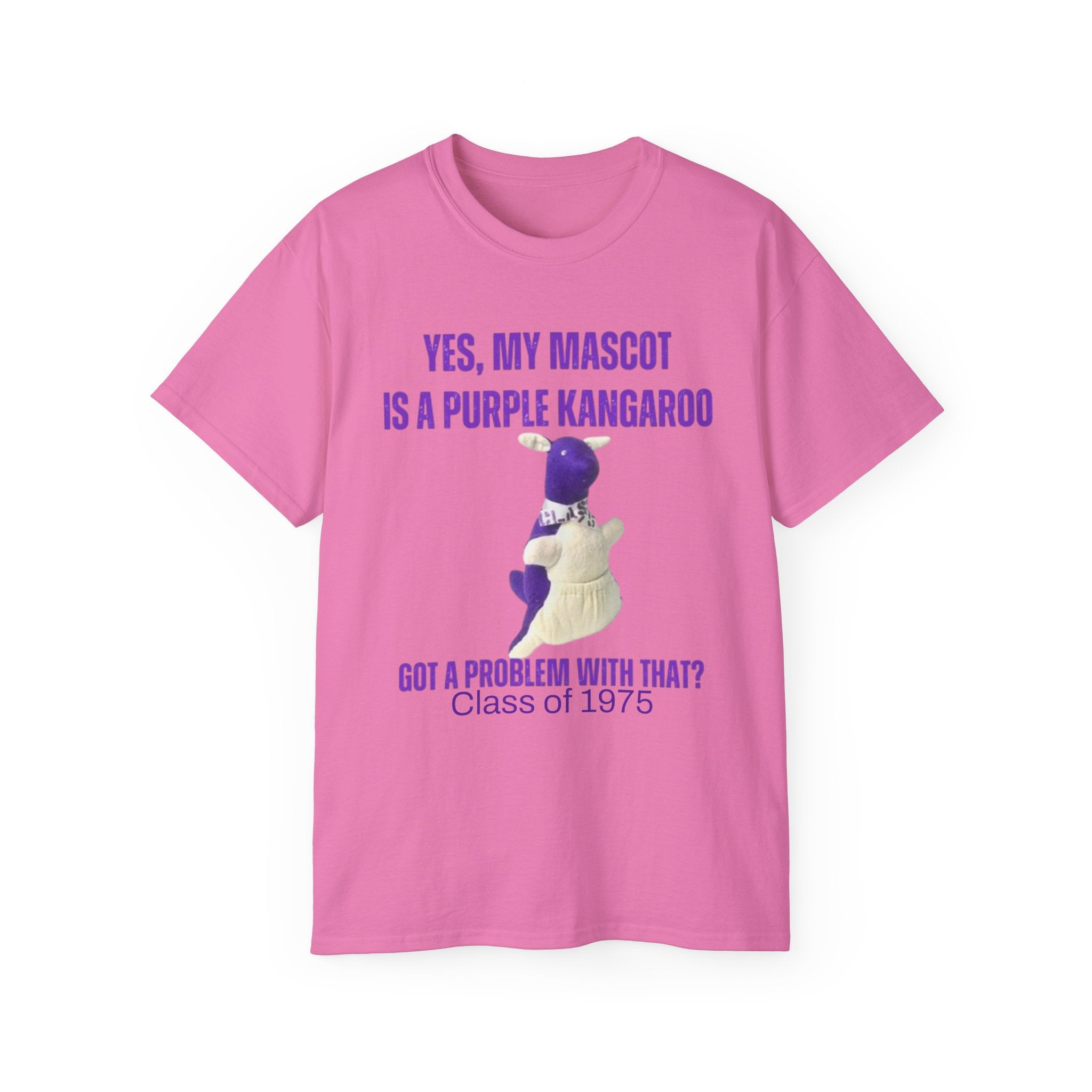 Purple Kangaroo Tee – Funny Mascot Shirt | Class of 1975 Unisex T-Shirt 2XL–5XL | Casual Wear, Gift Idea for Friends, Spring/Summer Fashion