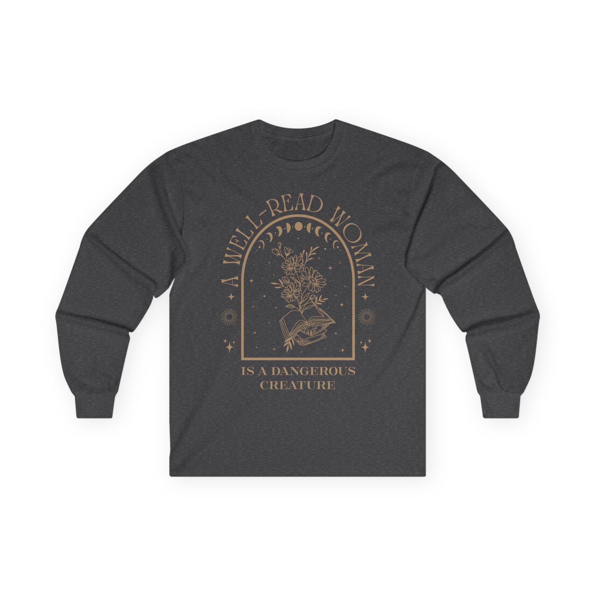 A Well-Read Woman Long Sleeve Tee | Literary Gift, Book Lover Apparel, Women's Empowerment Shirt, Cozy Reading Top, Feminist Fashion