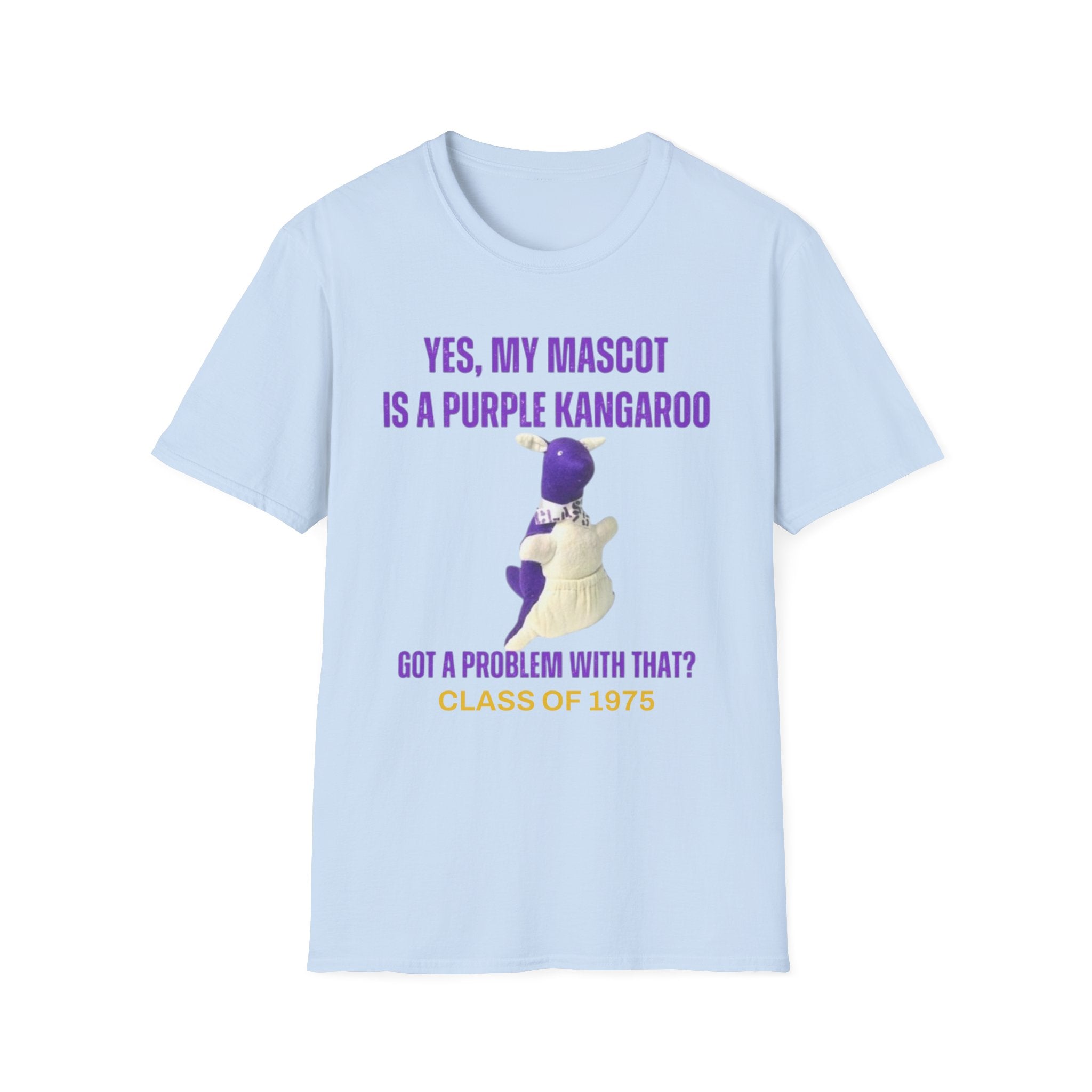 LWHS Class of 1975 Purple Kangaroo Mascot Tee – Bold, Fun, and Totally Unapologetic!