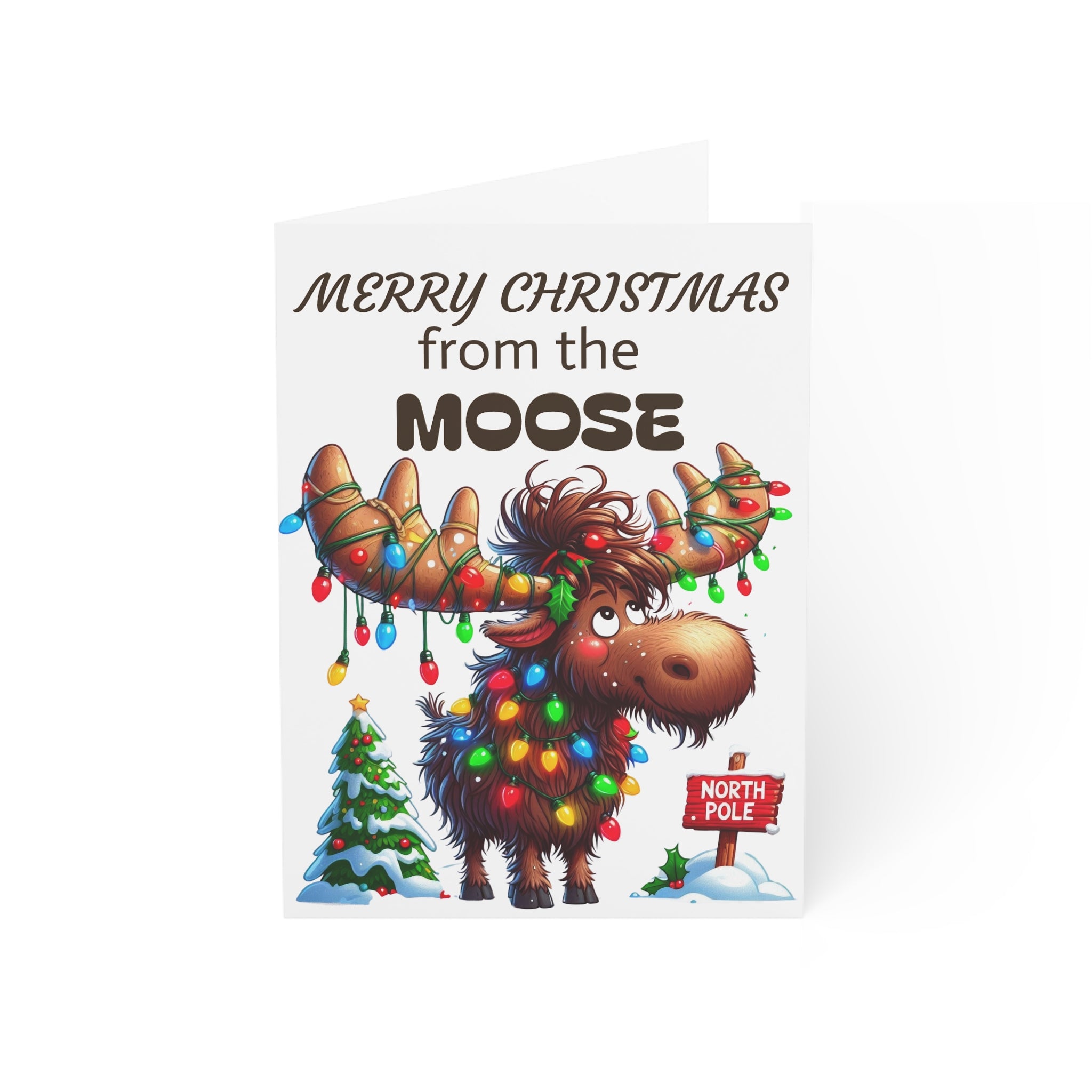 Greeting Card - Funny Merry Christmas From the Moose - 1, 10, 30, and 50pcs