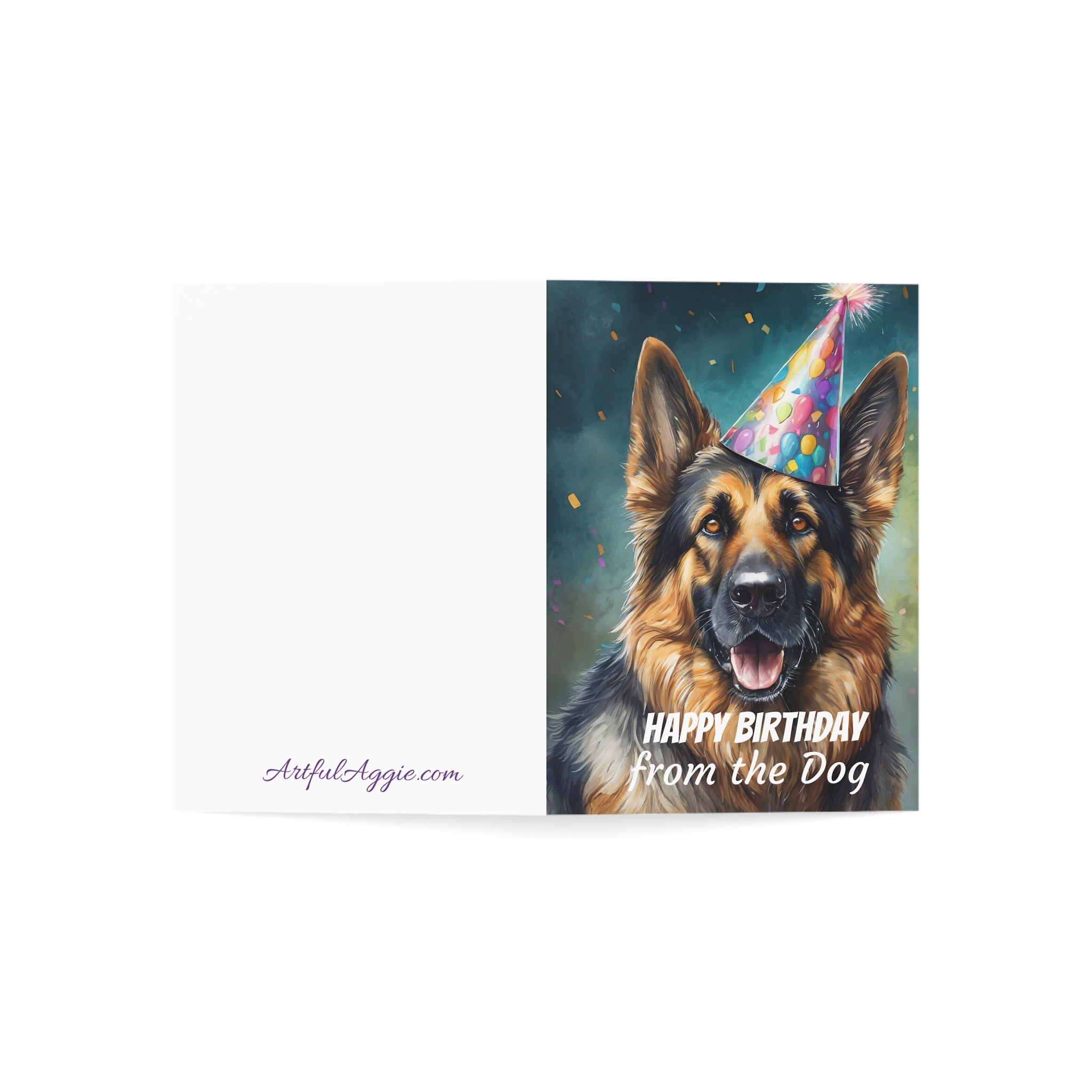 Greeting Cards - Happy Birthday From the Dog, German Shepherd