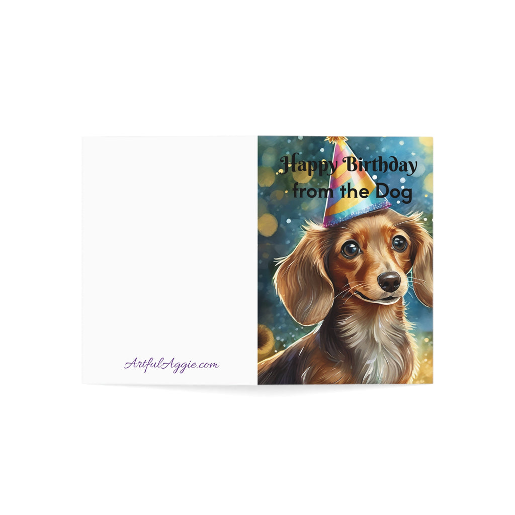 Greeting Cards - Happy Birthday From the Dog, Blond Dachsund