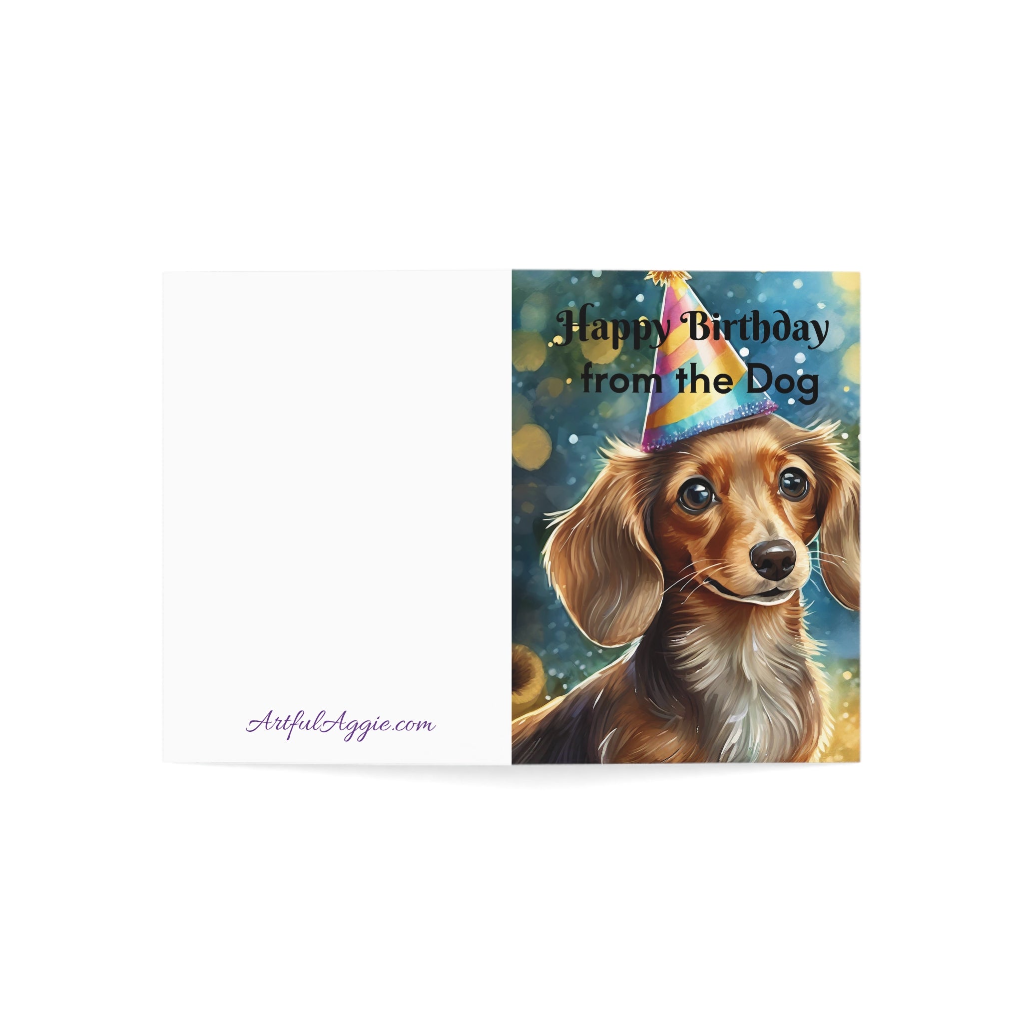 Greeting Cards - Happy Birthday From the Dog, Blond Dachsund