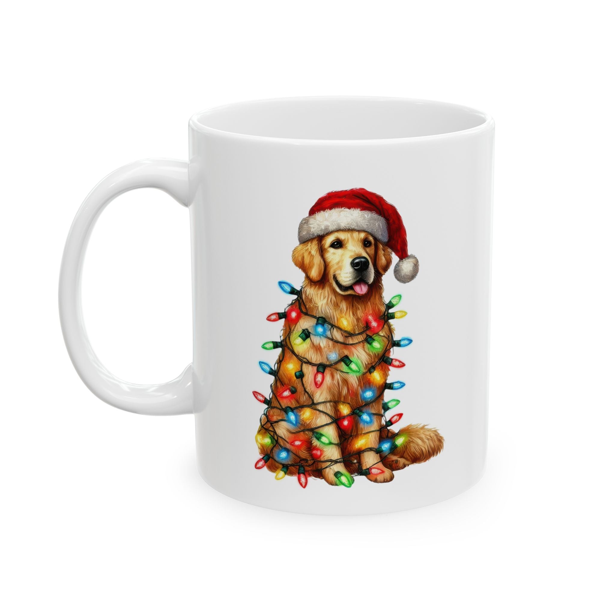 Golden Retriever Christmas Lights Mug