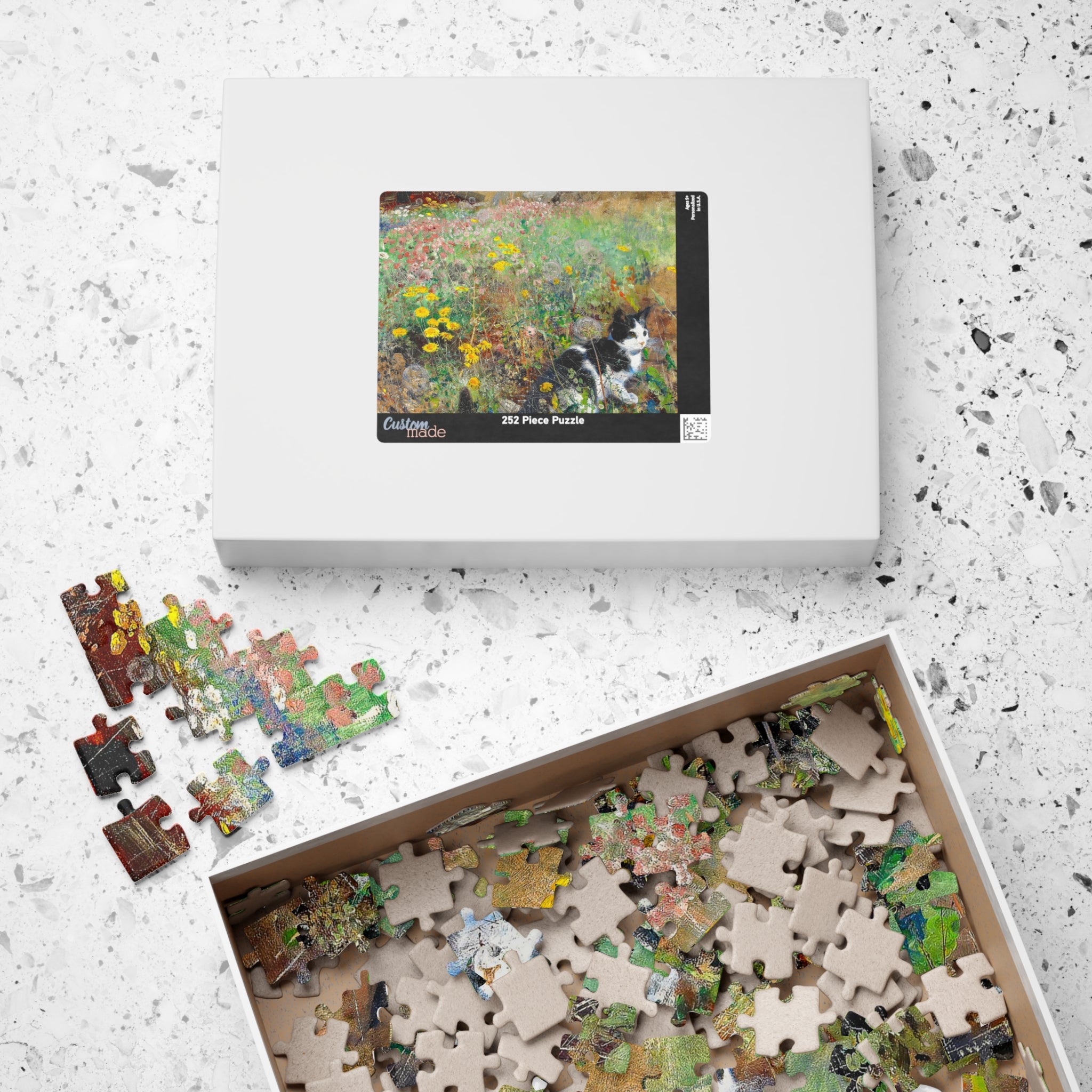 Jigsaw Puzzle - Cats on the Flowerbed