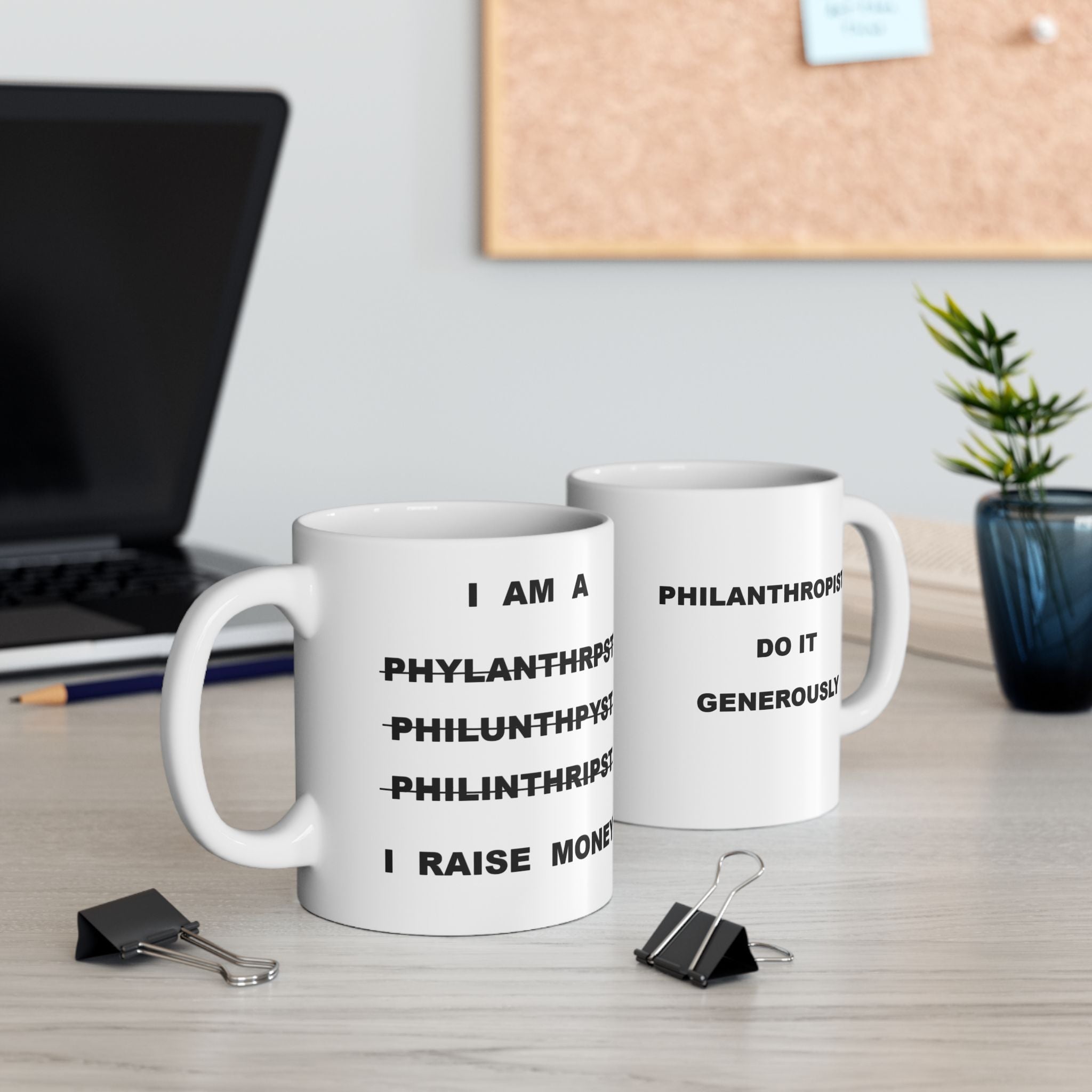 Philanthropist Ceramic Mug – Funny Coffee Cup for Activists, Gift for Social Workers, Inspirational Drinkware, Unique Mug for Giving