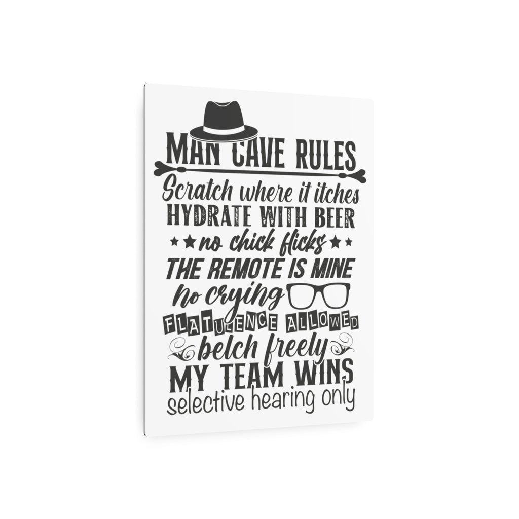 Metal Art Sign - Guy Humor, Man Cave Rules