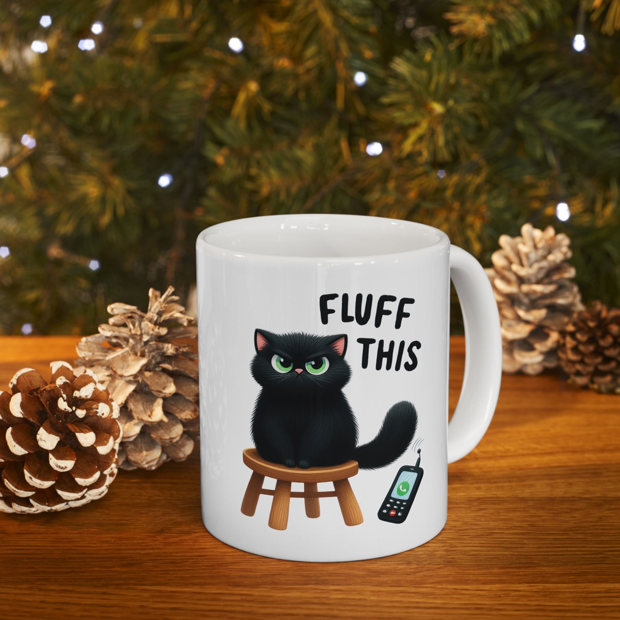 Funny Grumpy Cat Fluff This Coffee Mug