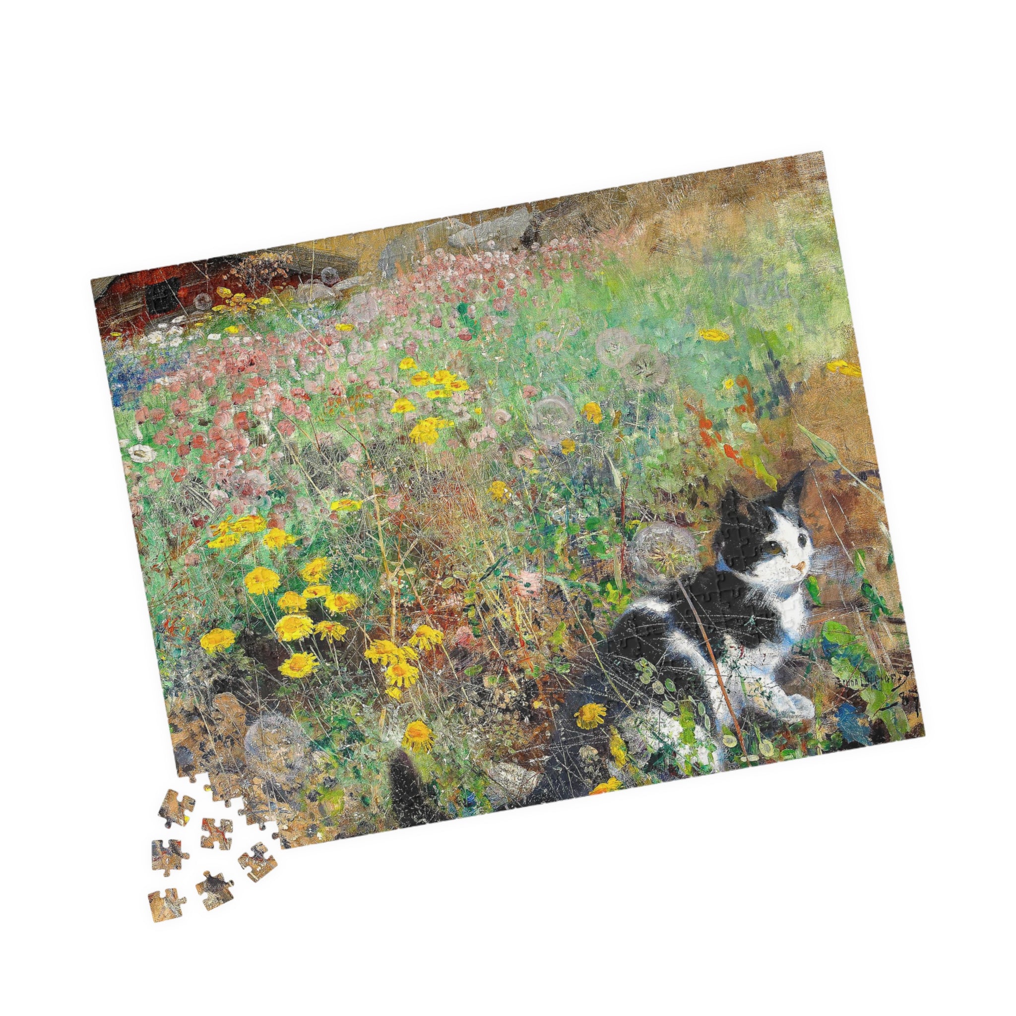 Jigsaw Puzzle - Cats on the Flowerbed