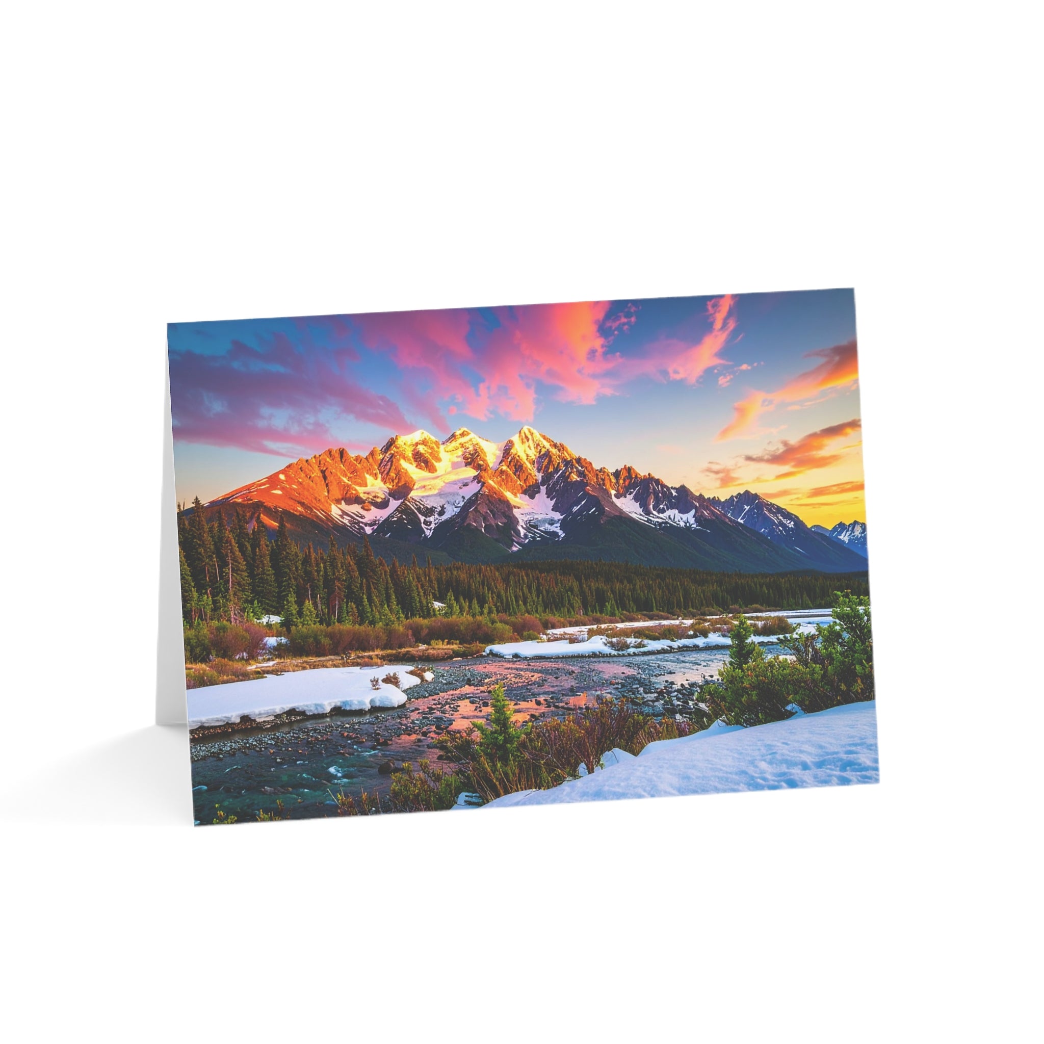 Alaskan Mountain Greeting Card | Blank Inside | Scenic Nature Card | Single or Multi-Pack (3.5x4.9 or 5x7)
