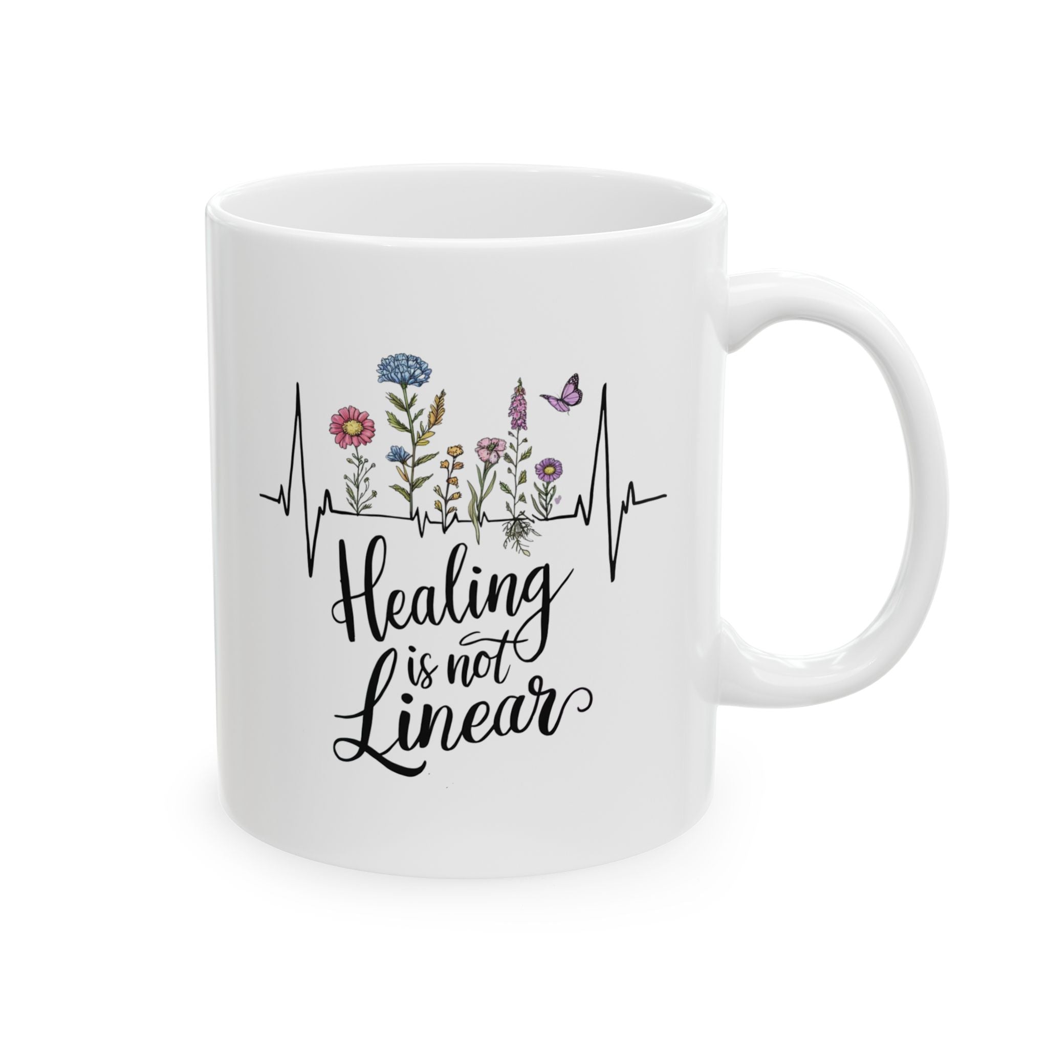 Mental Health Healing is not Linear Coffee Mug 11oz 15oz
