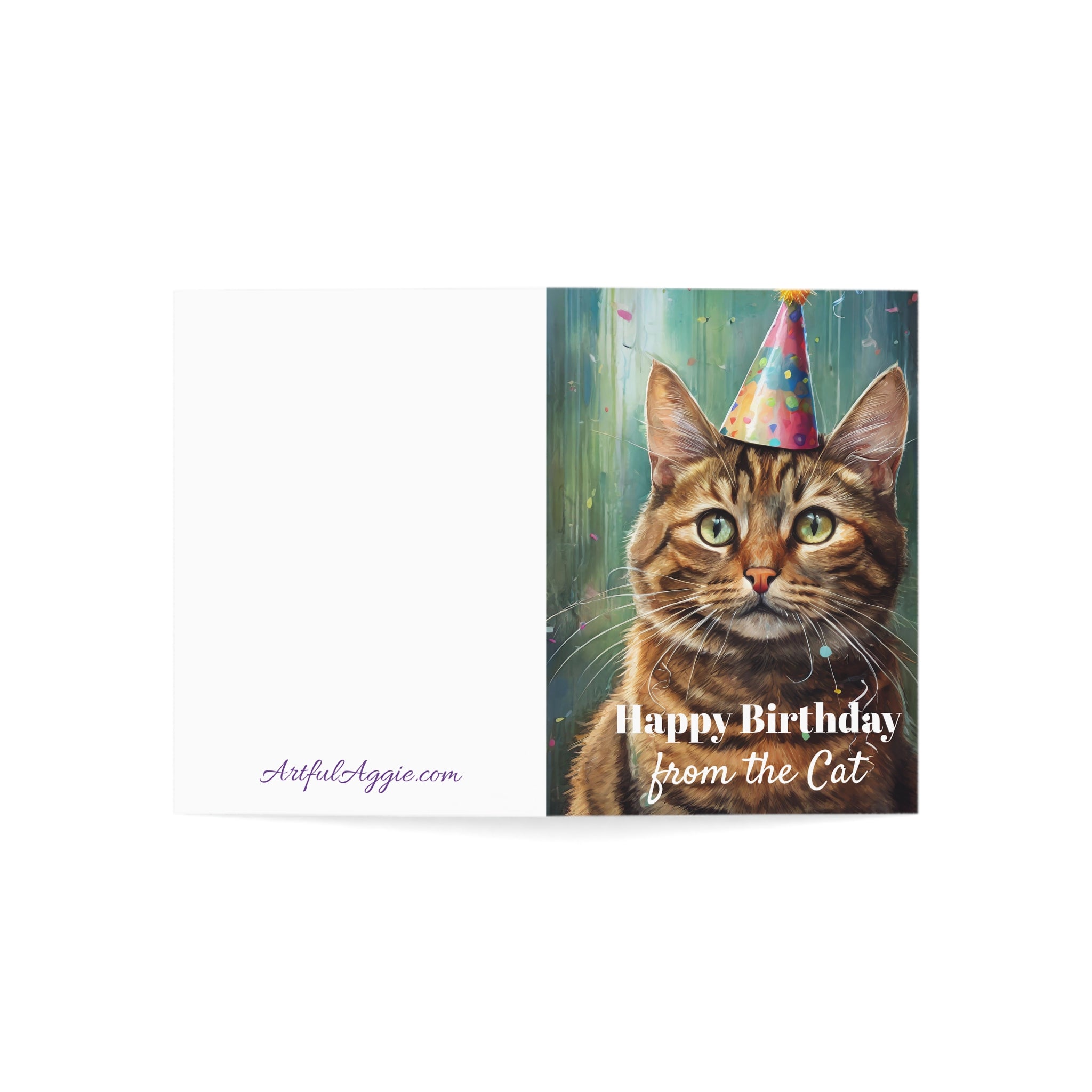 Greeting Card - Funny Happy Birthday Card from the Cat, Tabby