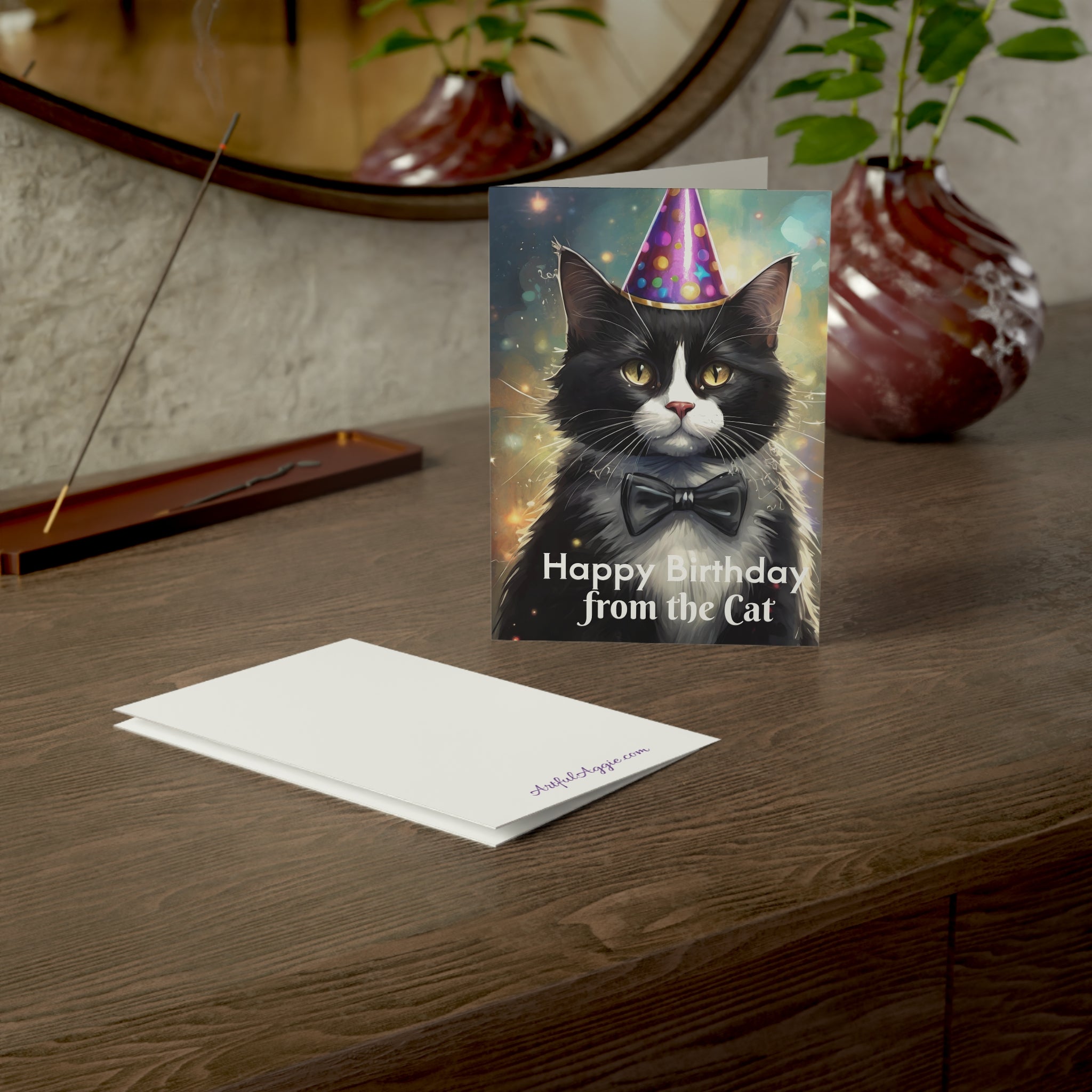 Greeting Card - Funny Happy Birthday Card from the Cat, Tuxedo