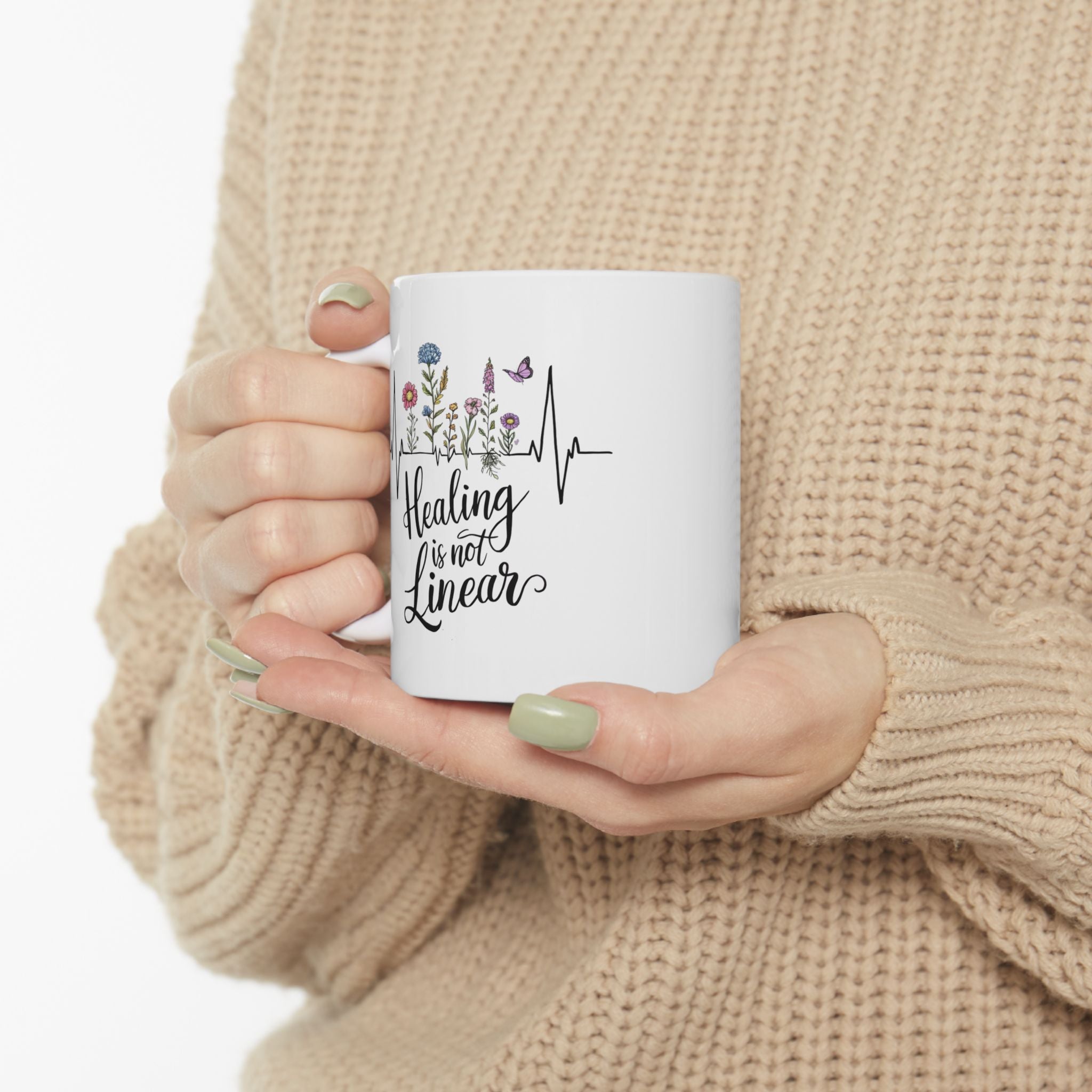 Mental Health Healing is not Linear Coffee Mug 11oz 15oz