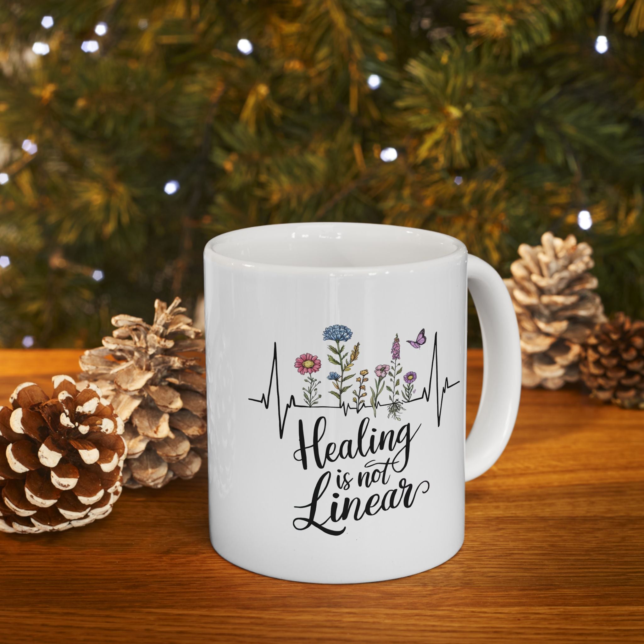 Mental Health Healing is not Linear Coffee Mug 11oz 15oz