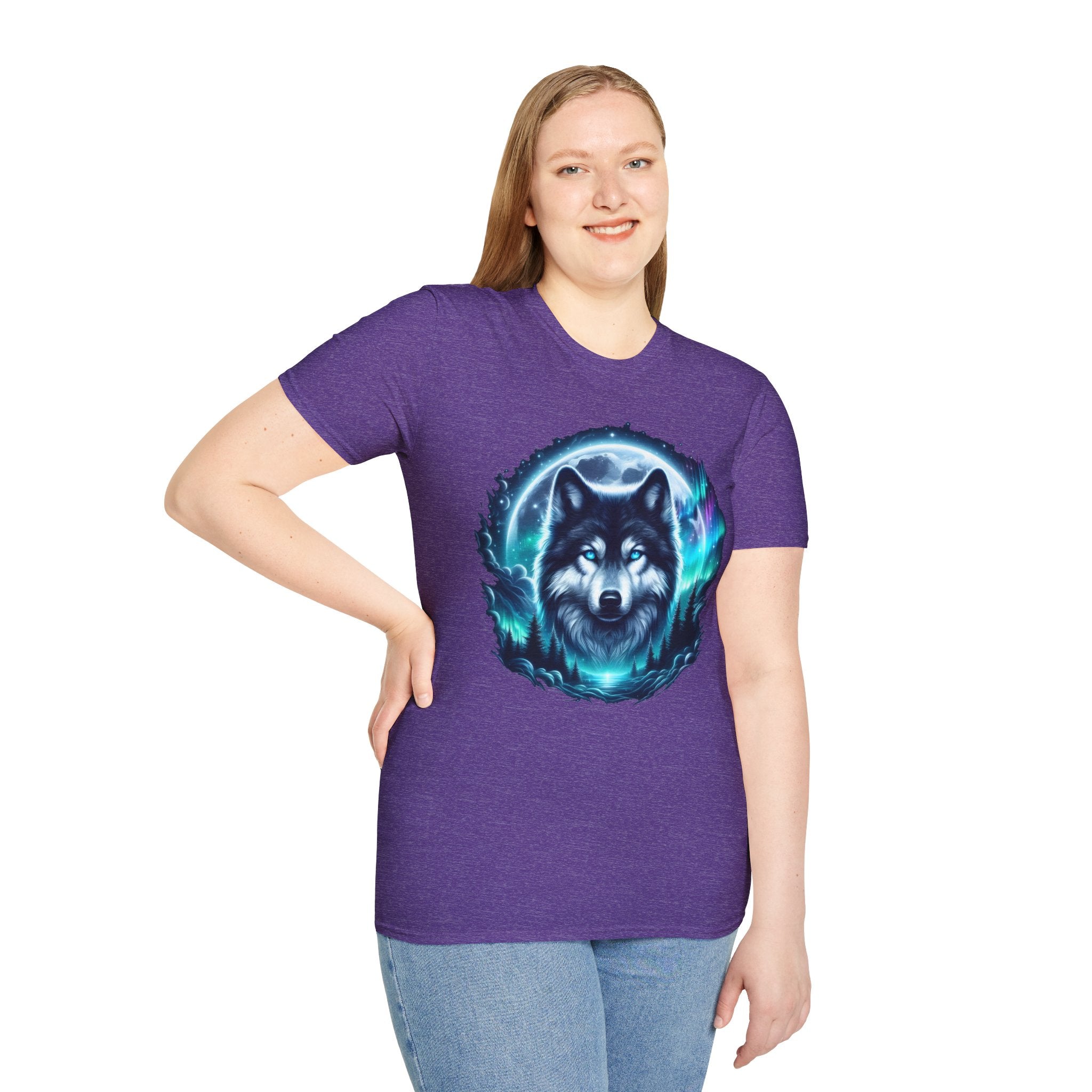 Wolf Face Full Moon Unisex T-Shirt