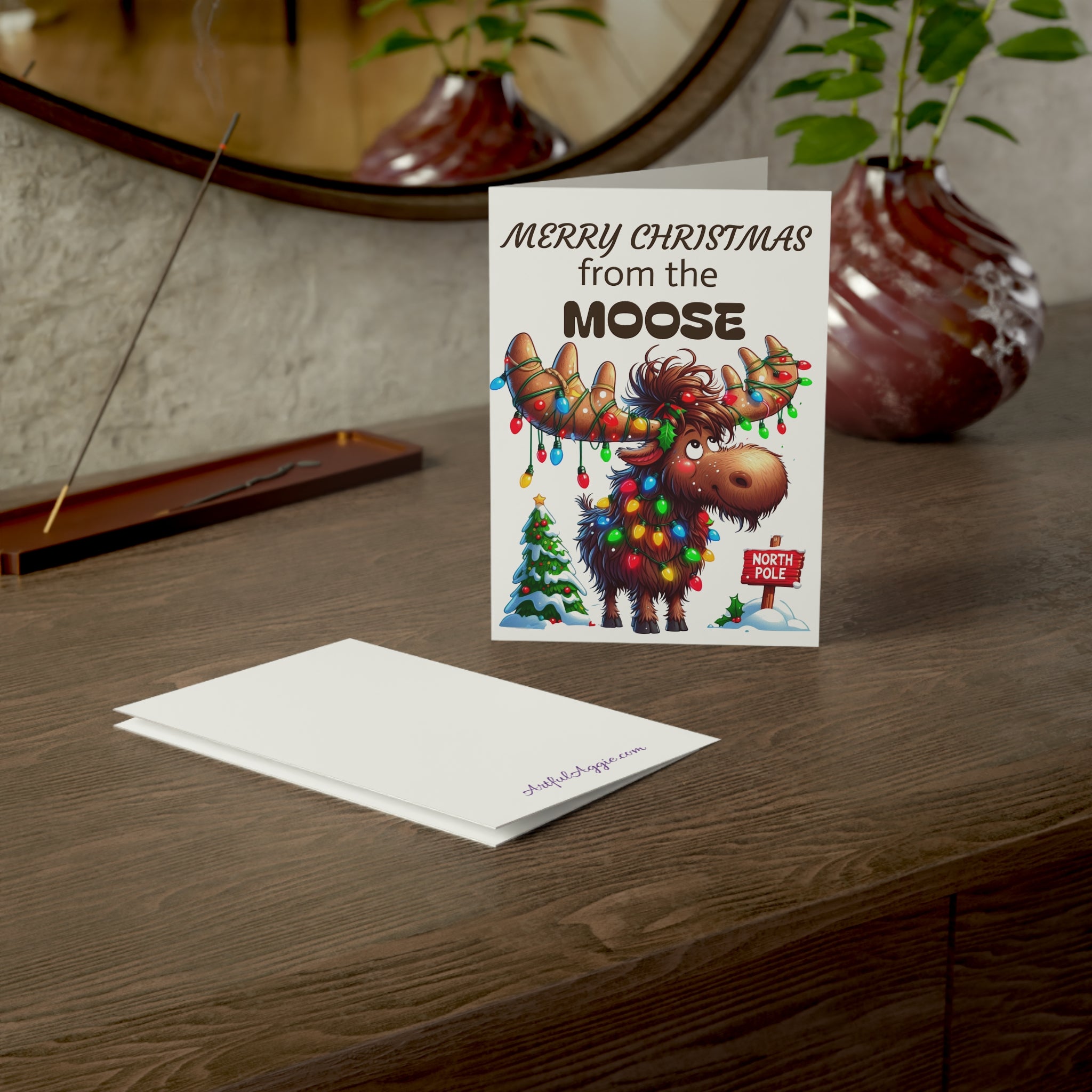 Greeting Card - Funny Merry Christmas From the Moose - 1, 10, 30, and 50pcs