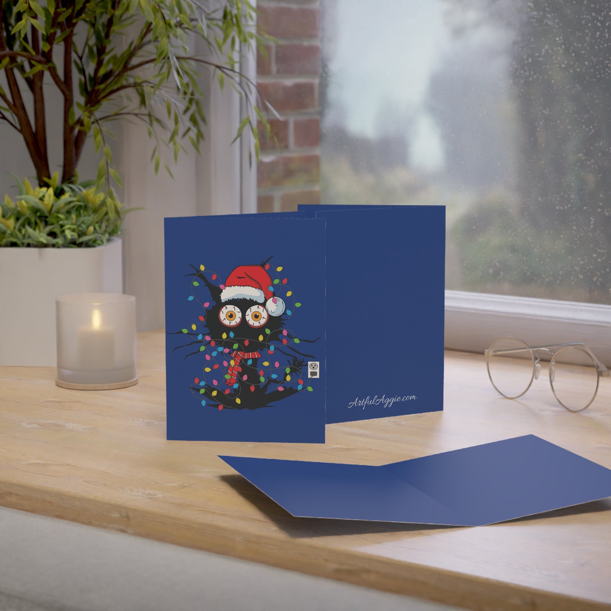 Frazzled Cat Holiday Greeting Card