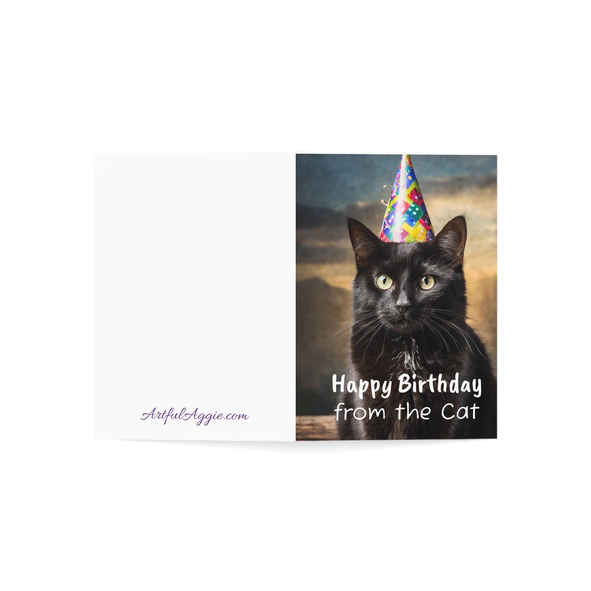 Greeting Card - Funny Happy Birthday Card from the Cat