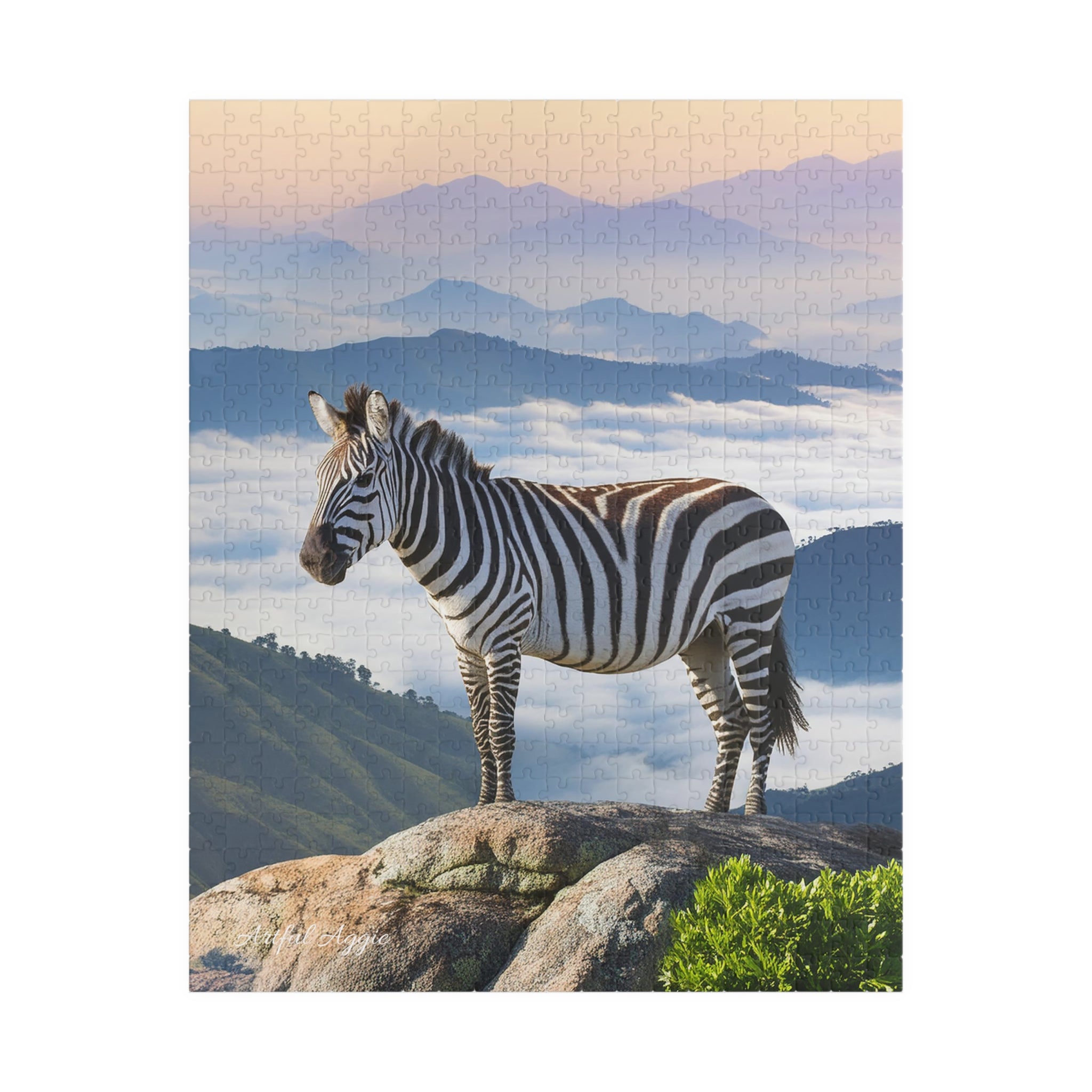 Jigsaw Puzzle - Zebra on the Lam Mountaintop Scene