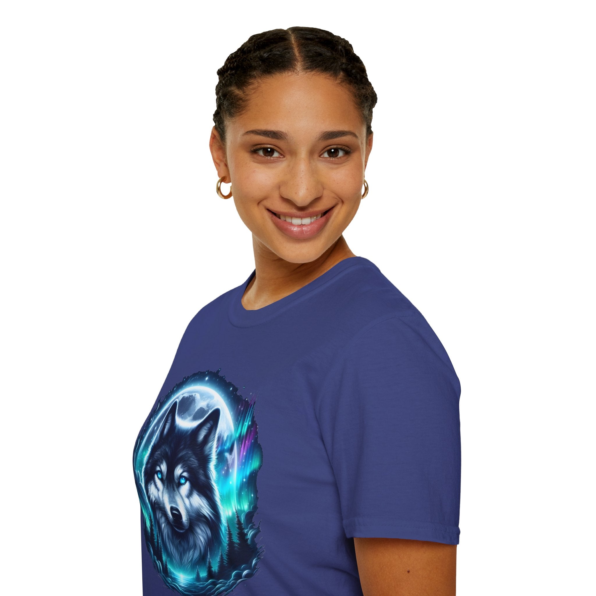 Wolf Face Full Moon Unisex T-Shirt