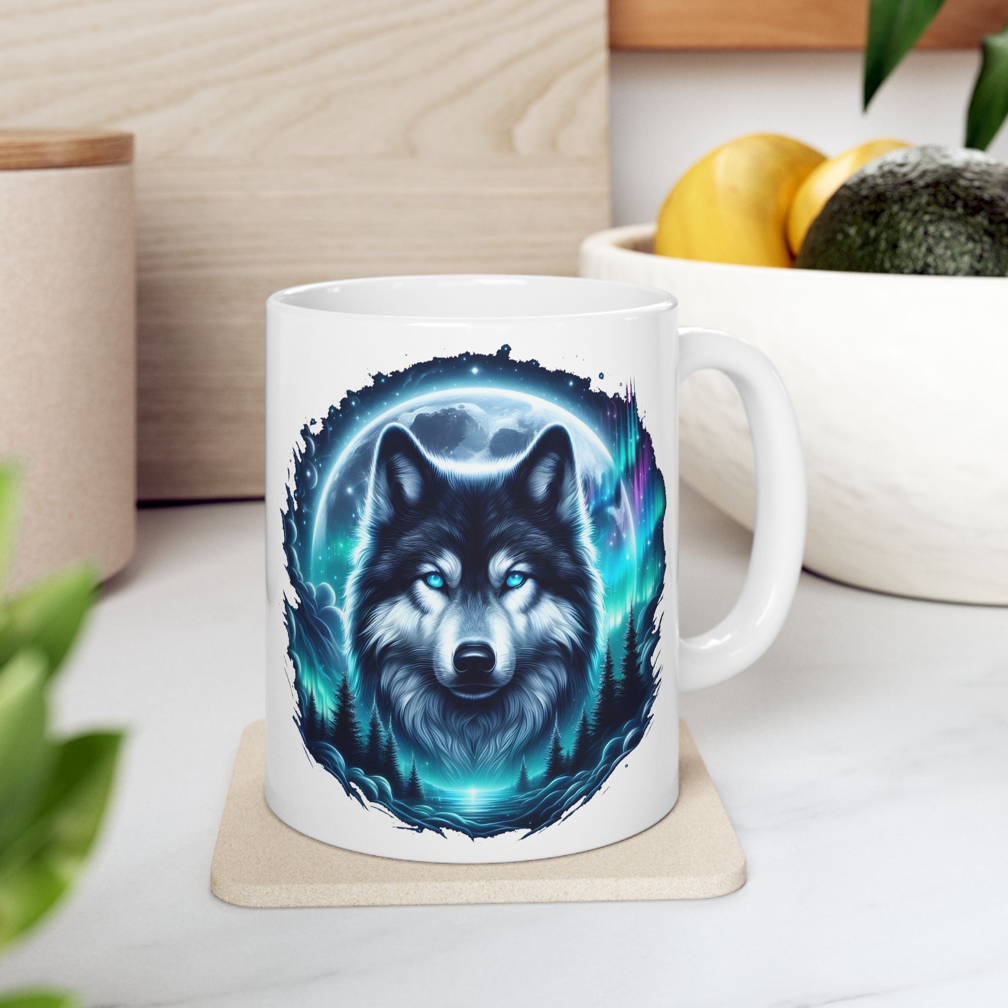 Wolf Face Ceramic Mug