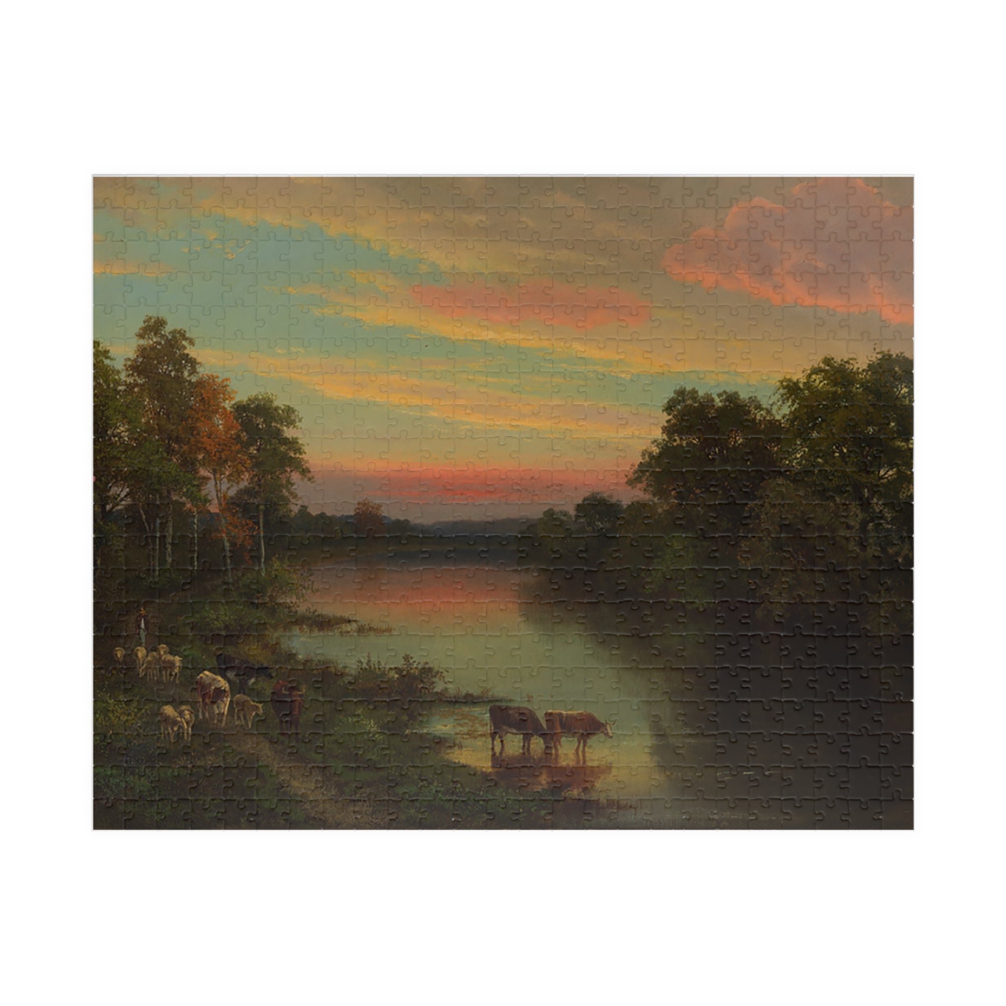 Jigsaw Puzzle - Sunset with Cows by John Frederick Kensett