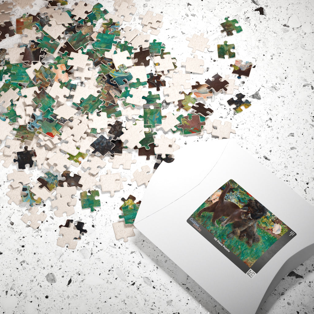 Jigsaw Puzzle - Cat and Dog in Garden