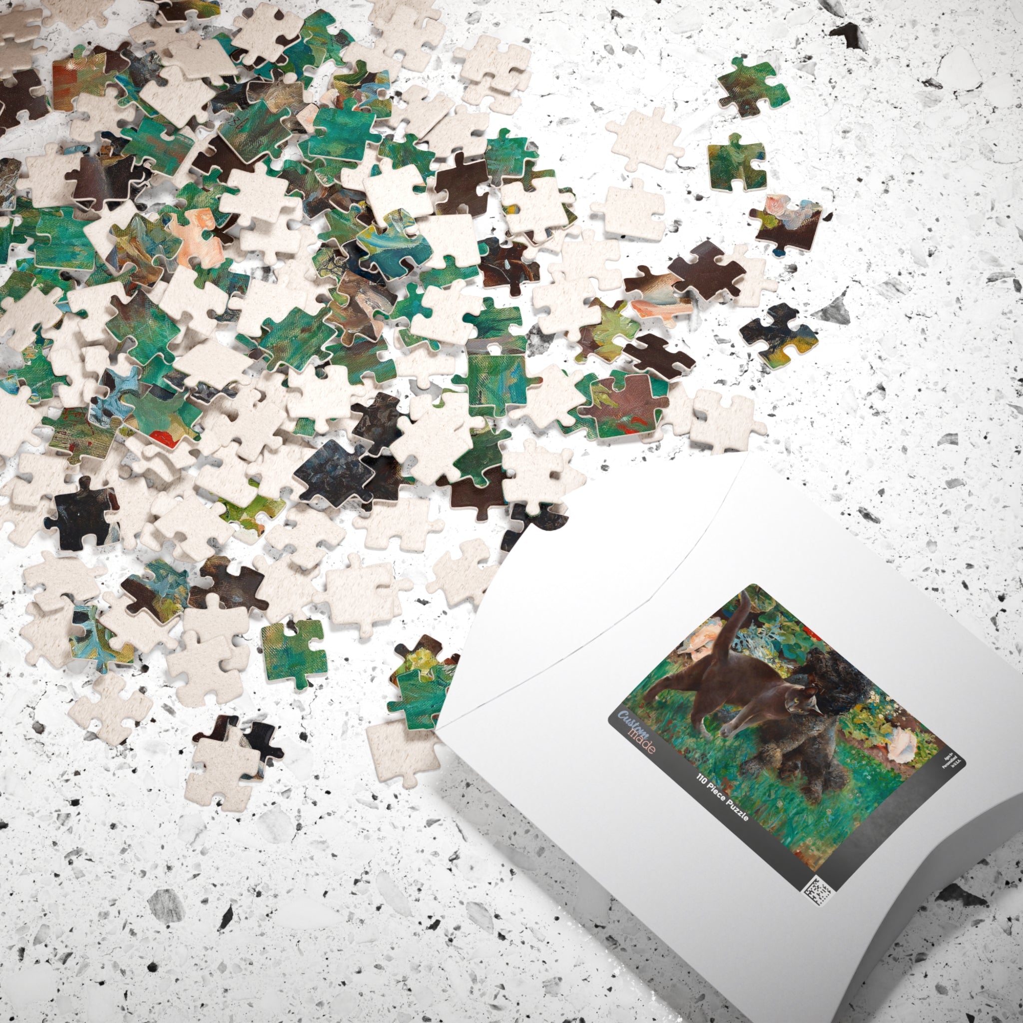 Jigsaw Puzzle - Cat and Dog in Garden
