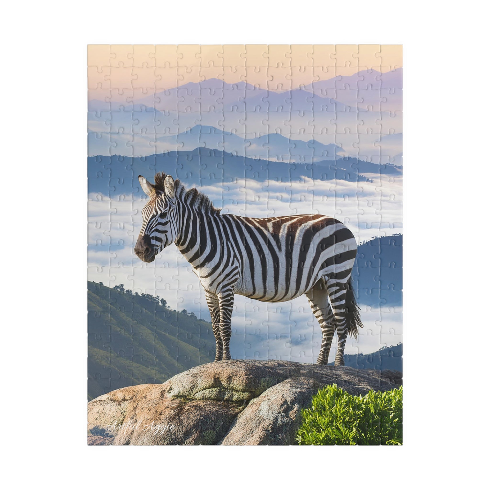 Jigsaw Puzzle - Zebra on the Lam Mountaintop Scene