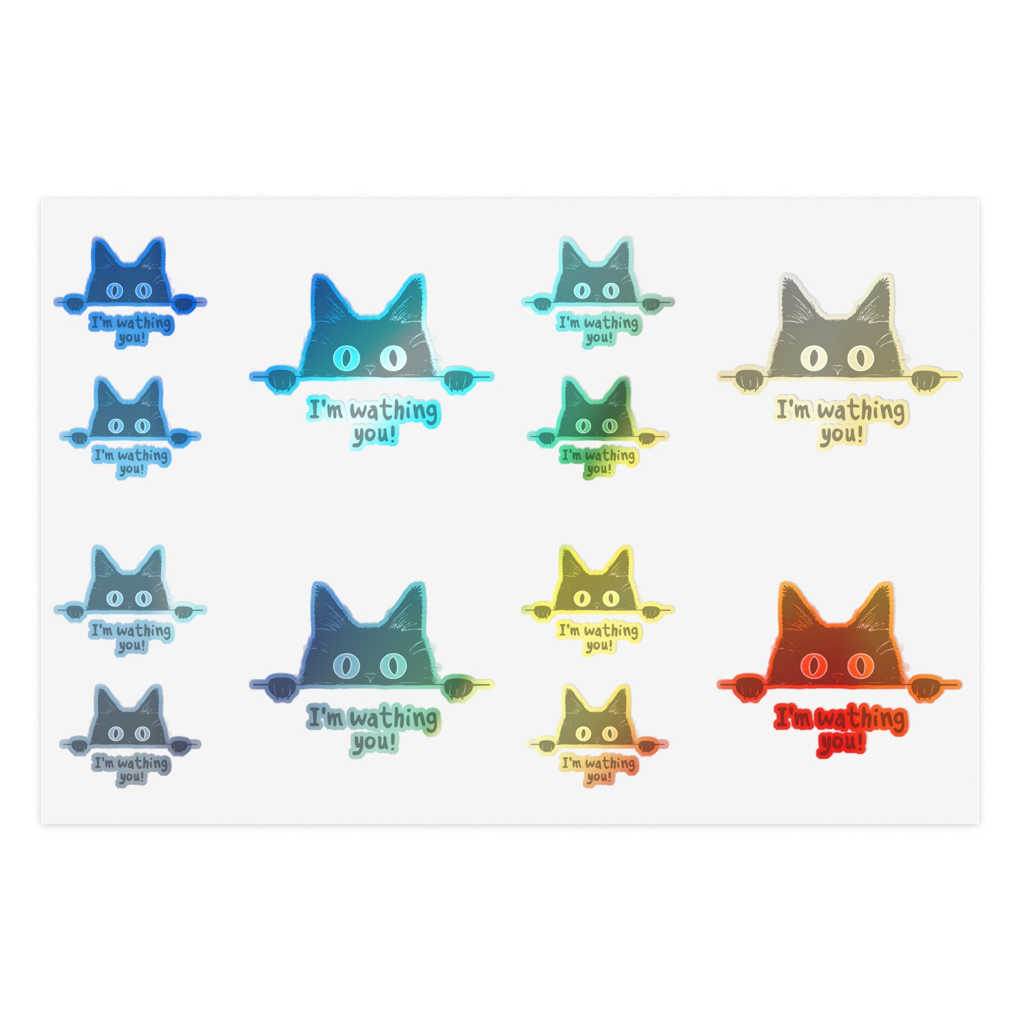 Peeking Black Cat Sticker Sheets