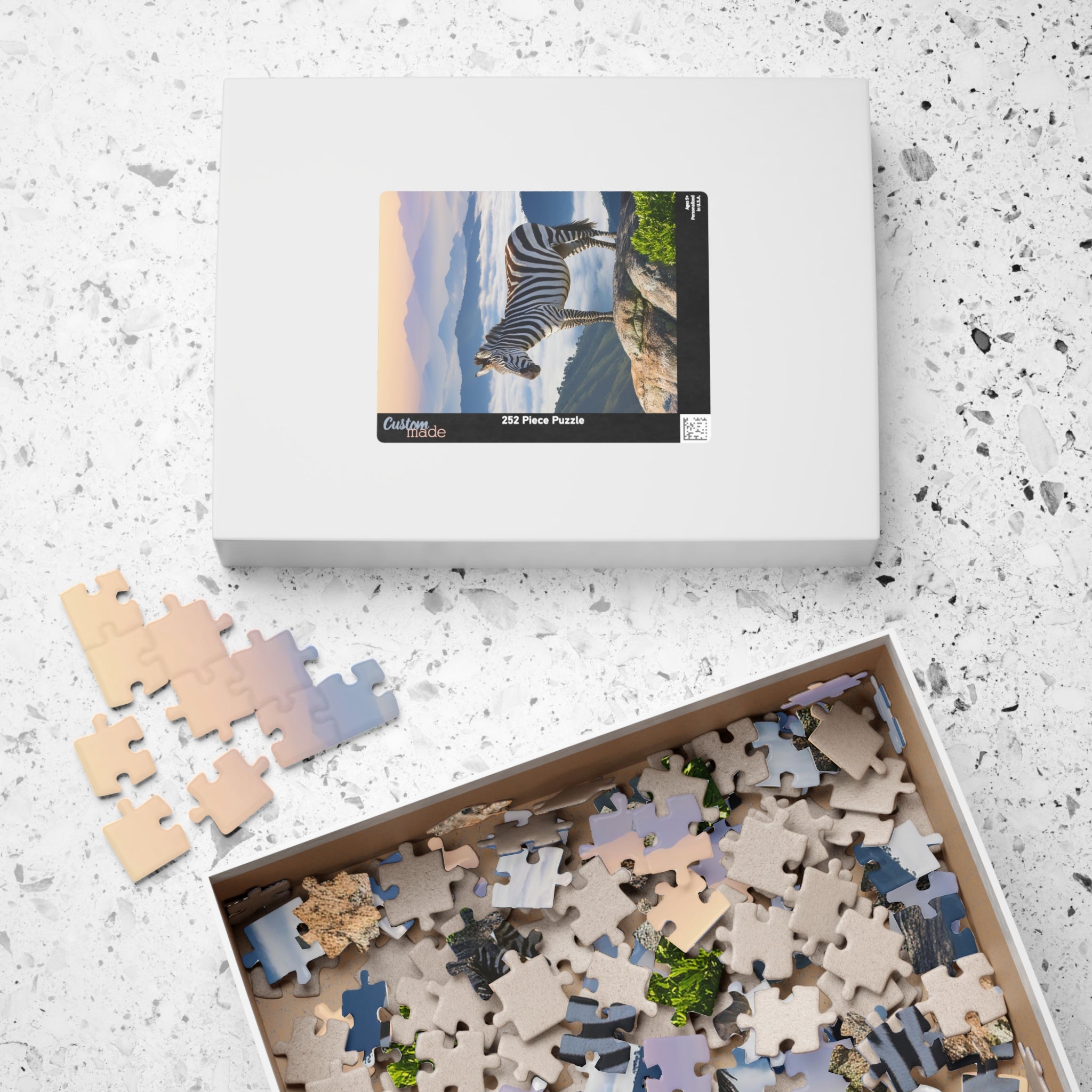 Jigsaw Puzzle - Zebra on the Lam Mountaintop Scene