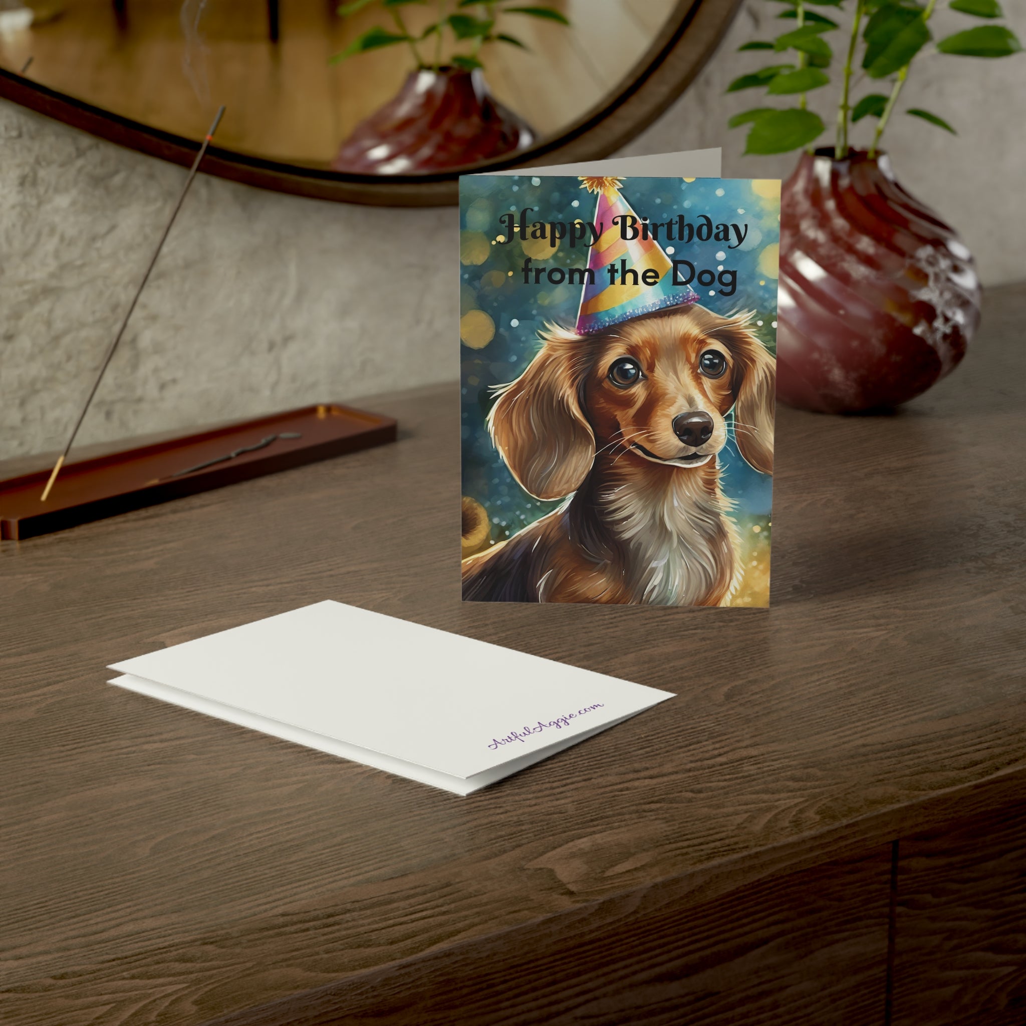 Greeting Cards - Happy Birthday From the Dog, Blond Dachsund