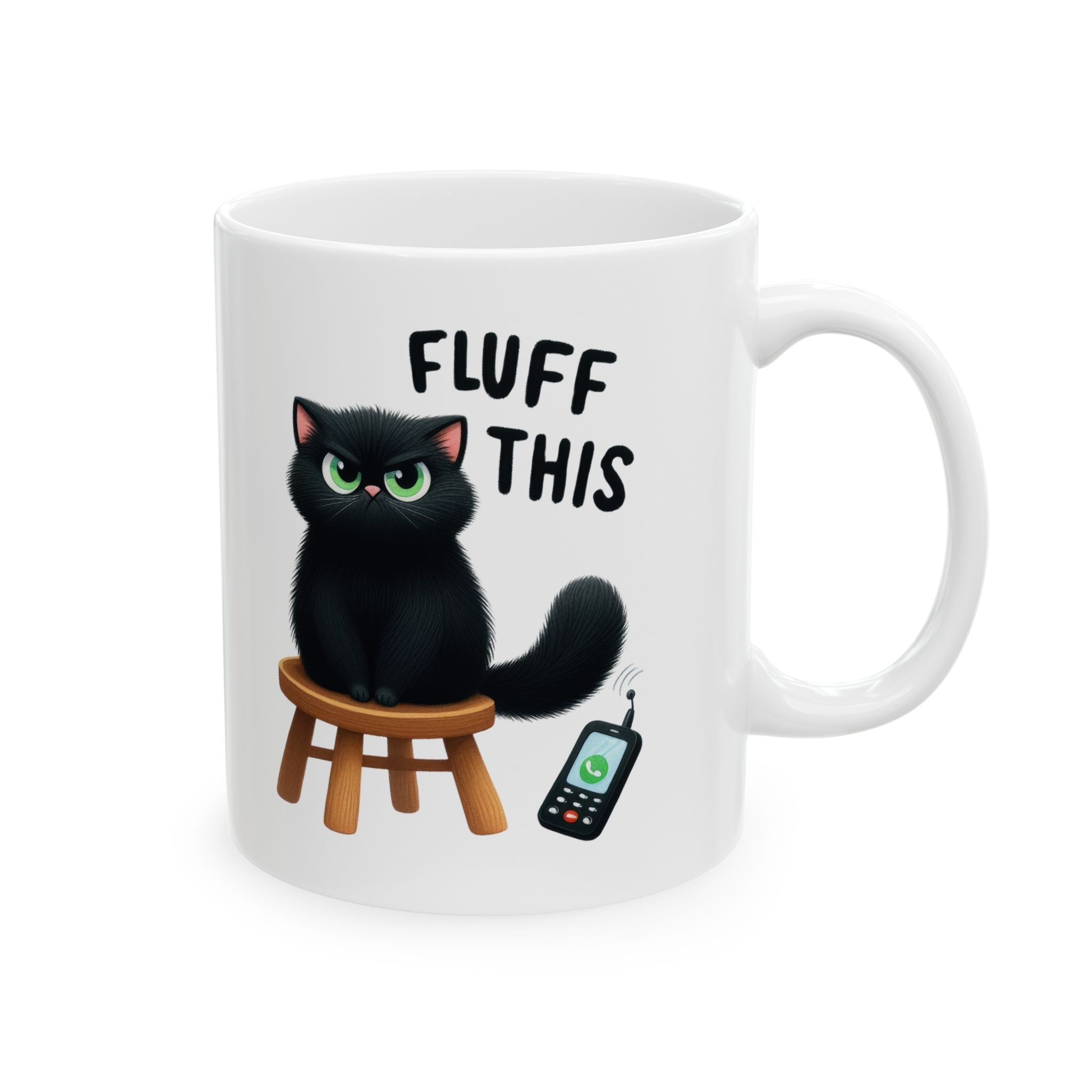 Funny Grumpy Cat Fluff This Coffee Mug