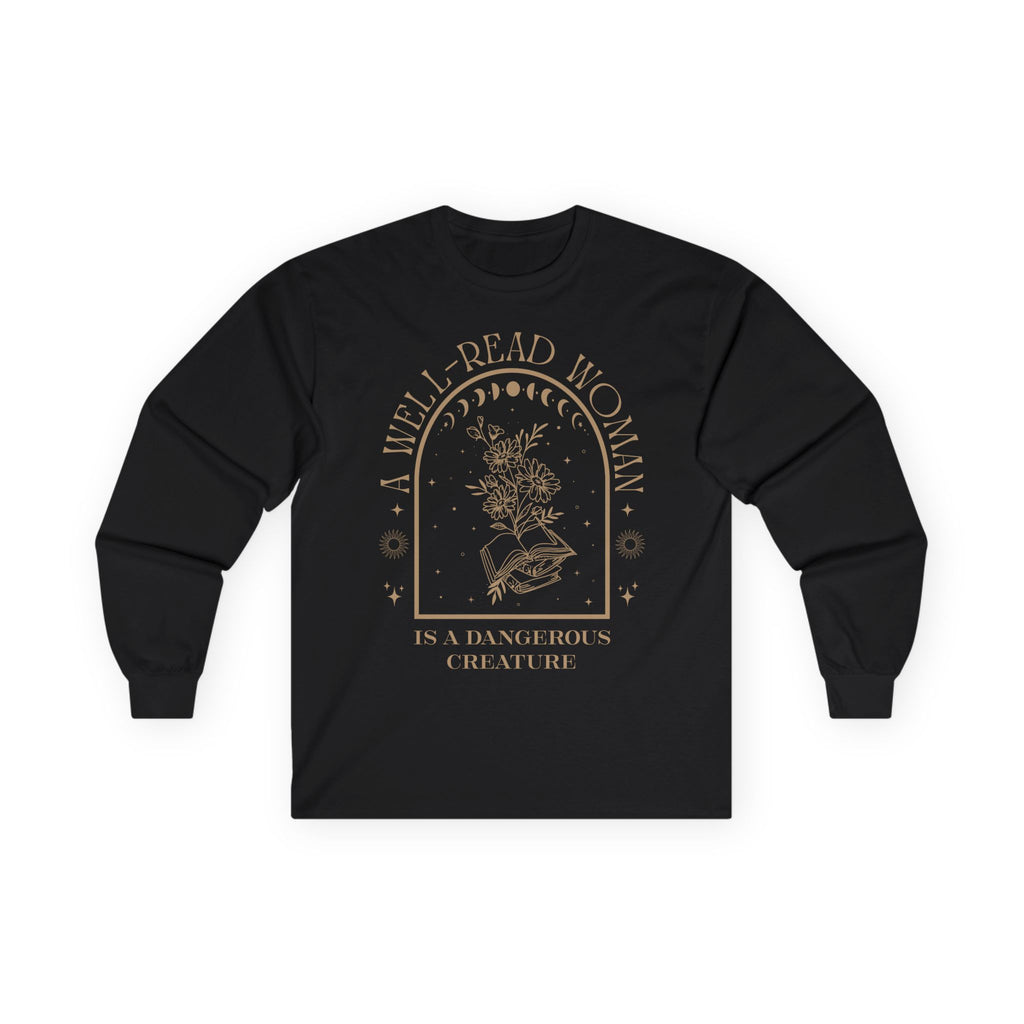 A Well-Read Woman Long Sleeve Tee | Literary Gift, Book Lover Apparel, Women's Empowerment Shirt, Cozy Reading Top, Feminist Fashion