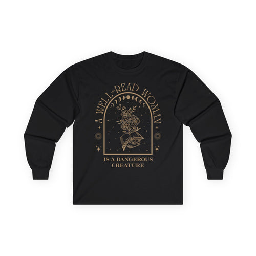 A Well-Read Woman Long Sleeve Tee | Literary Gift, Book Lover Apparel, Women's Empowerment Shirt, Cozy Reading Top, Feminist Fashion