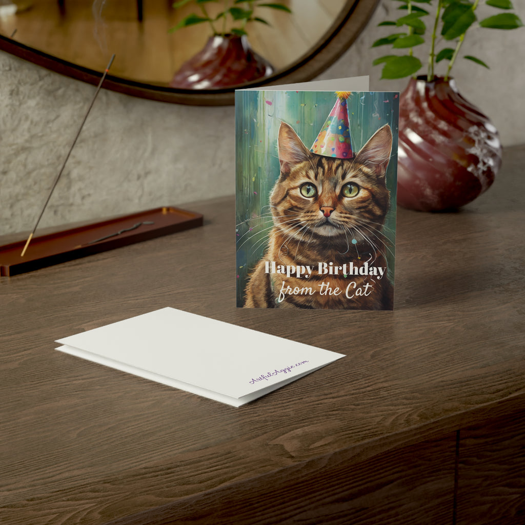 Greeting Card - Funny Happy Birthday Card from the Cat, Tabby