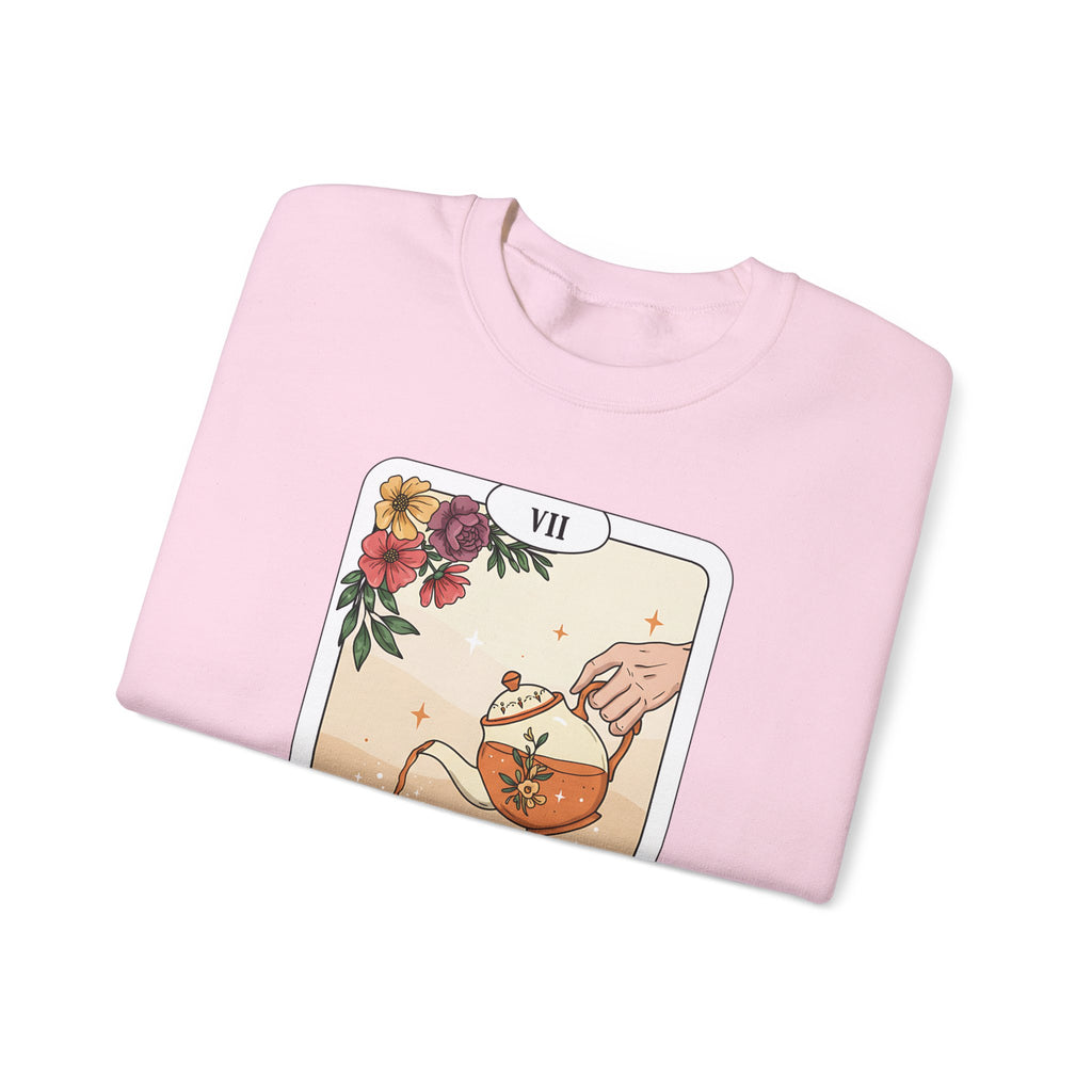 “Spill the Tea” Long Sleeve Shirt – Tarot-Inspired Graphic Tee | Cozy Witchy Apparel | Funny Gift for Tea Lovers