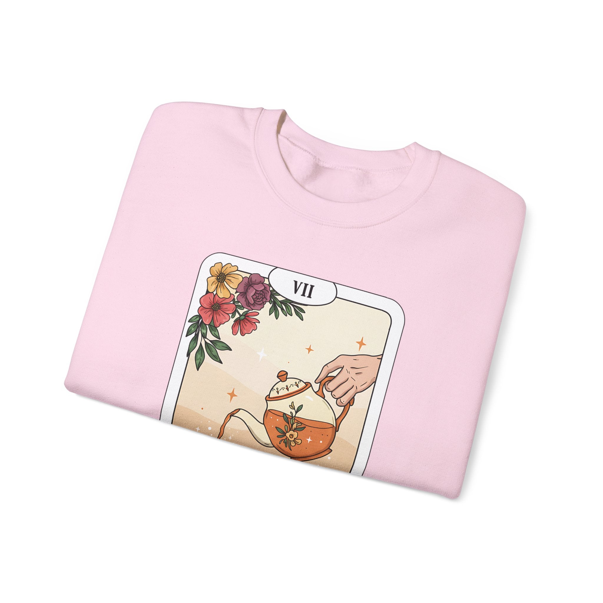 “Spill the Tea” Long Sleeve Shirt – Tarot-Inspired Graphic Tee | Cozy Witchy Apparel | Funny Gift for Tea Lovers
