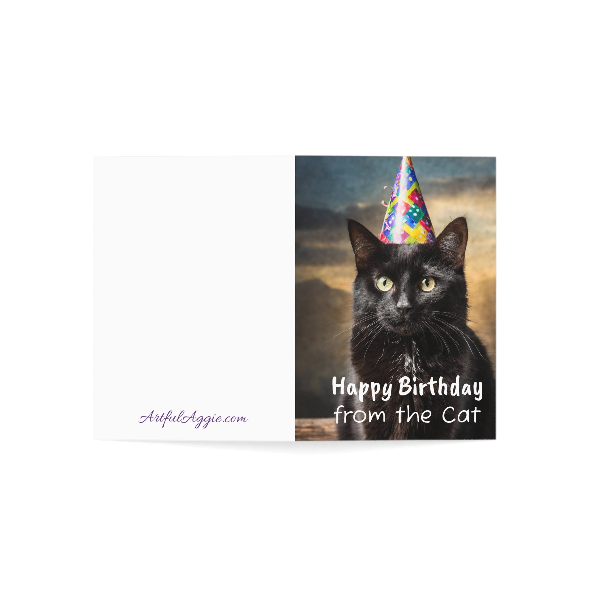 Greeting Card - Funny Happy Birthday Card from the Cat