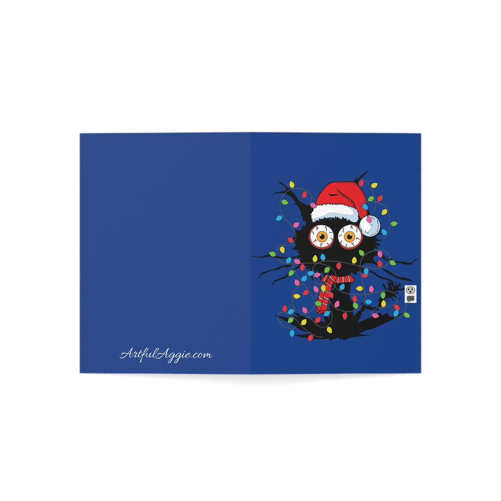 Frazzled Cat Holiday Greeting Card