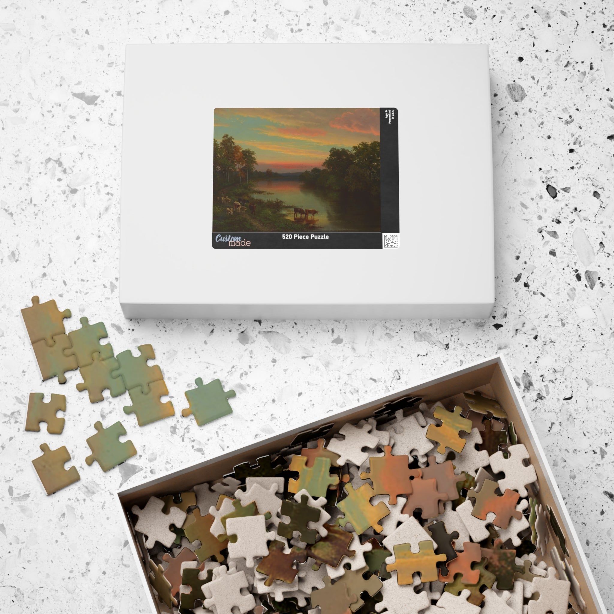 Jigsaw Puzzle - Sunset with Cows by John Frederick Kensett