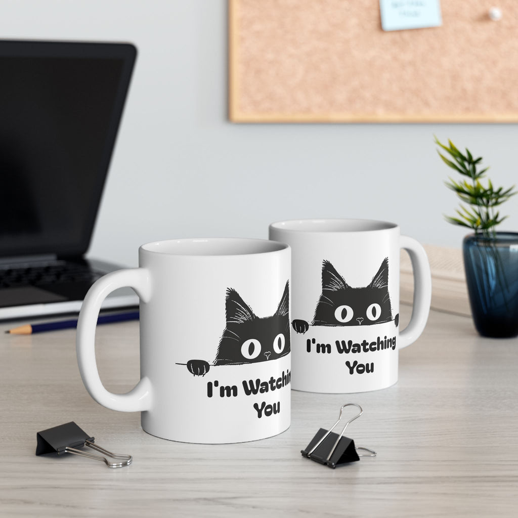 Cat Watching You Coffee Mug