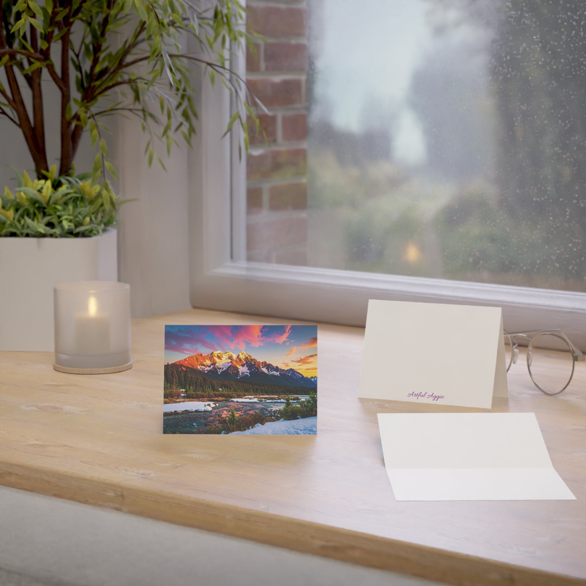 Alaskan Mountain Greeting Card | Blank Inside | Scenic Nature Card | Single or Multi-Pack (3.5x4.9 or 5x7)
